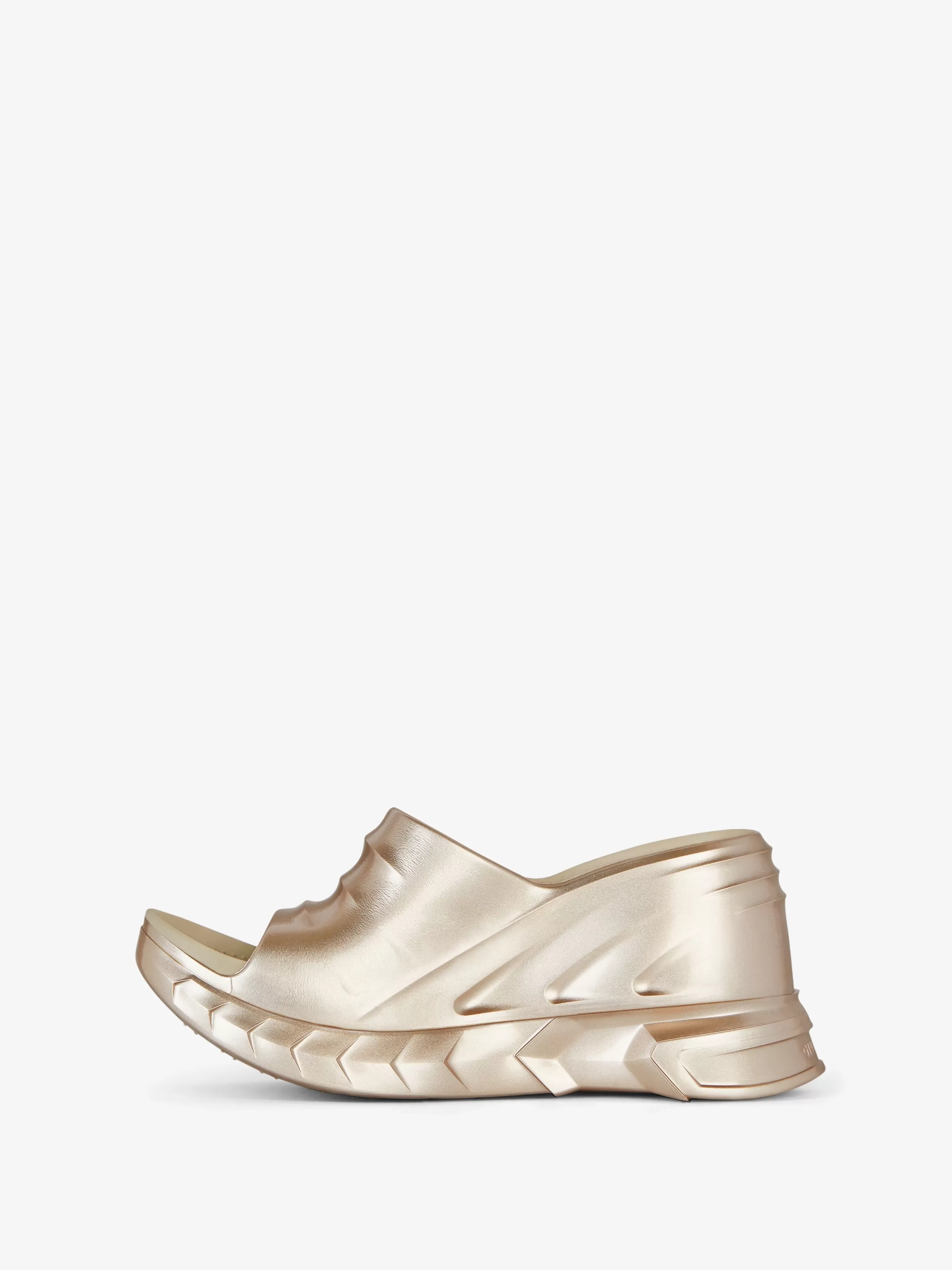 Women GIVENCHY Slides & Sandals | Marshmallow-Marshmallow wedge sandals in laminated rubber