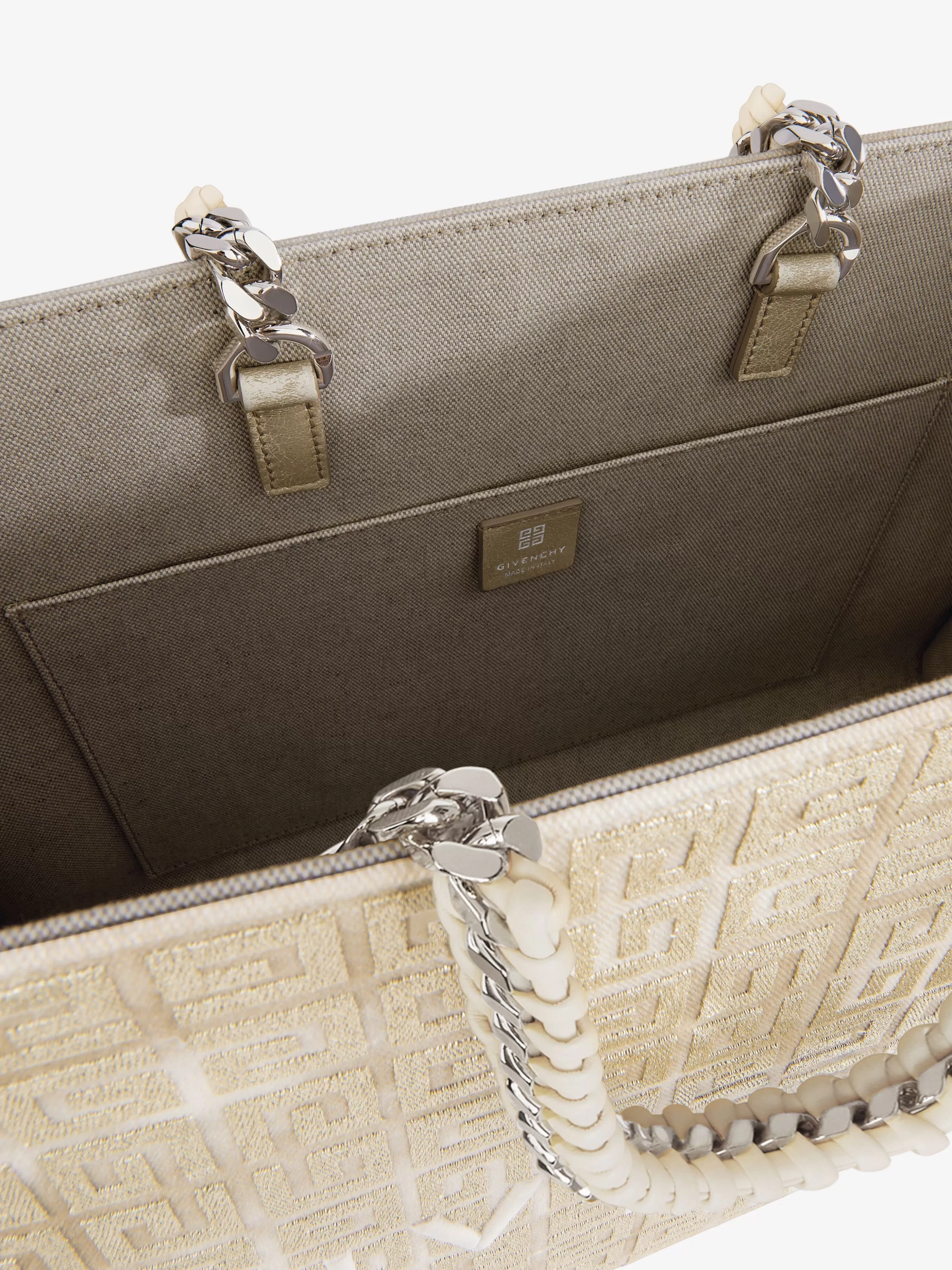 Women GIVENCHY G-Tote | Shoulder Bags-Medium G-Tote shopping bag in 4G canvas with chain
