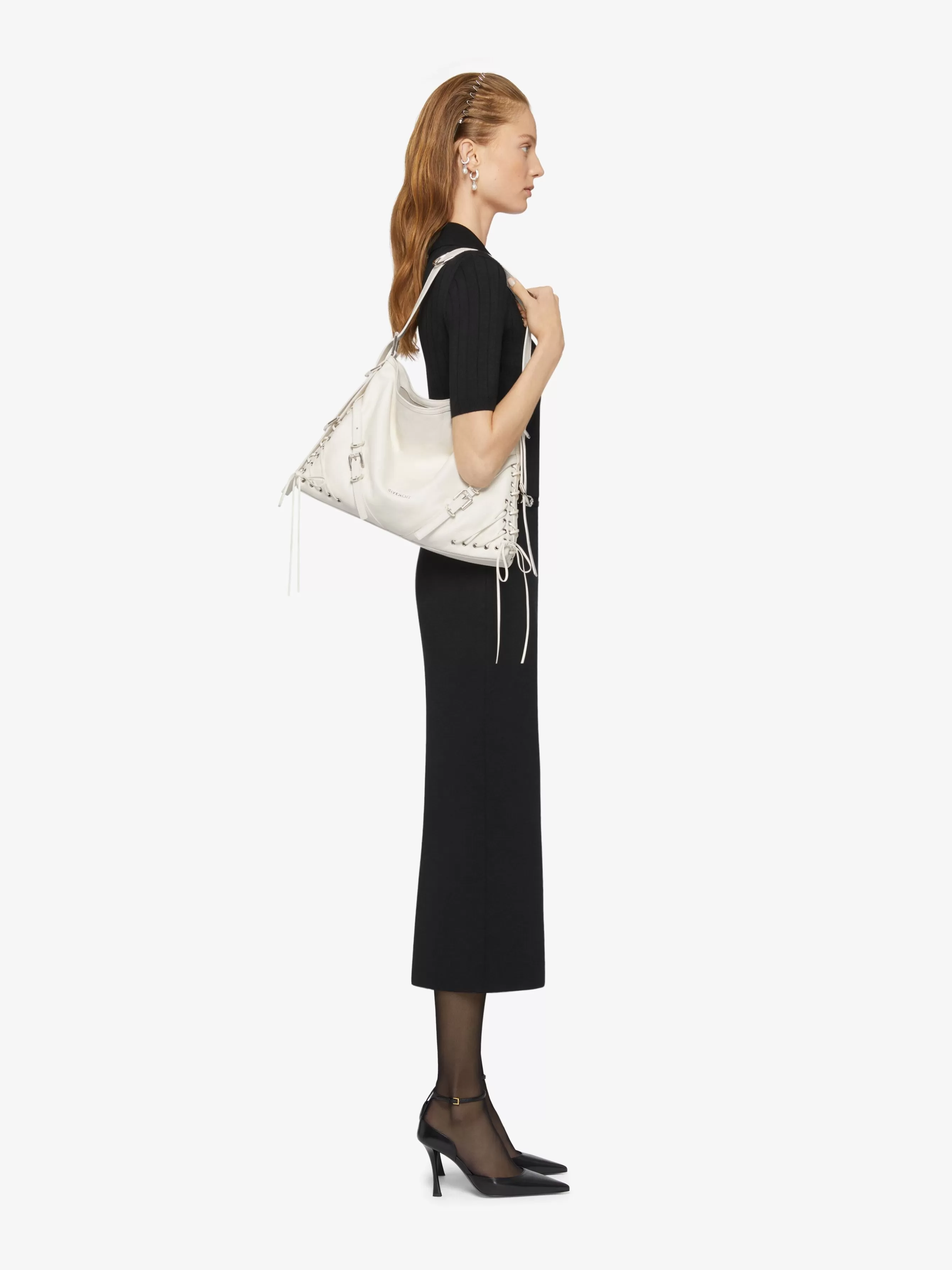 GIVENCHY Shoulder Bags-Medium Voyou bag in corset style leather