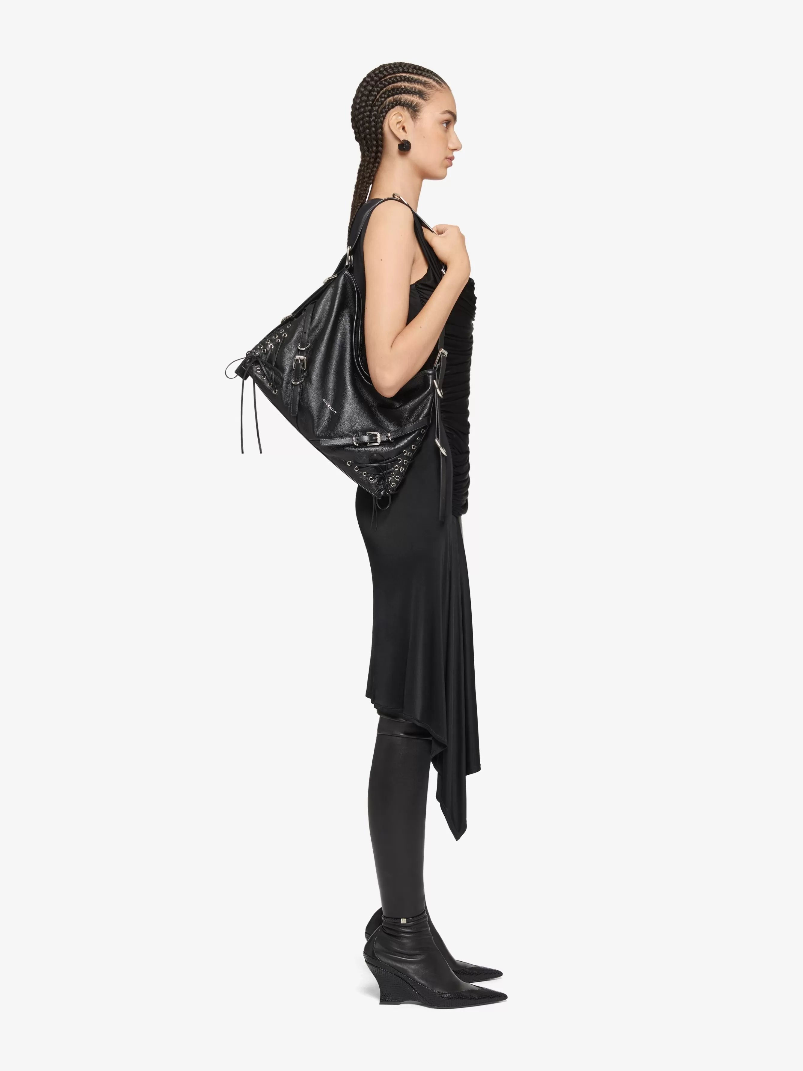 GIVENCHY Shoulder Bags-Medium Voyou bag in corset style leather