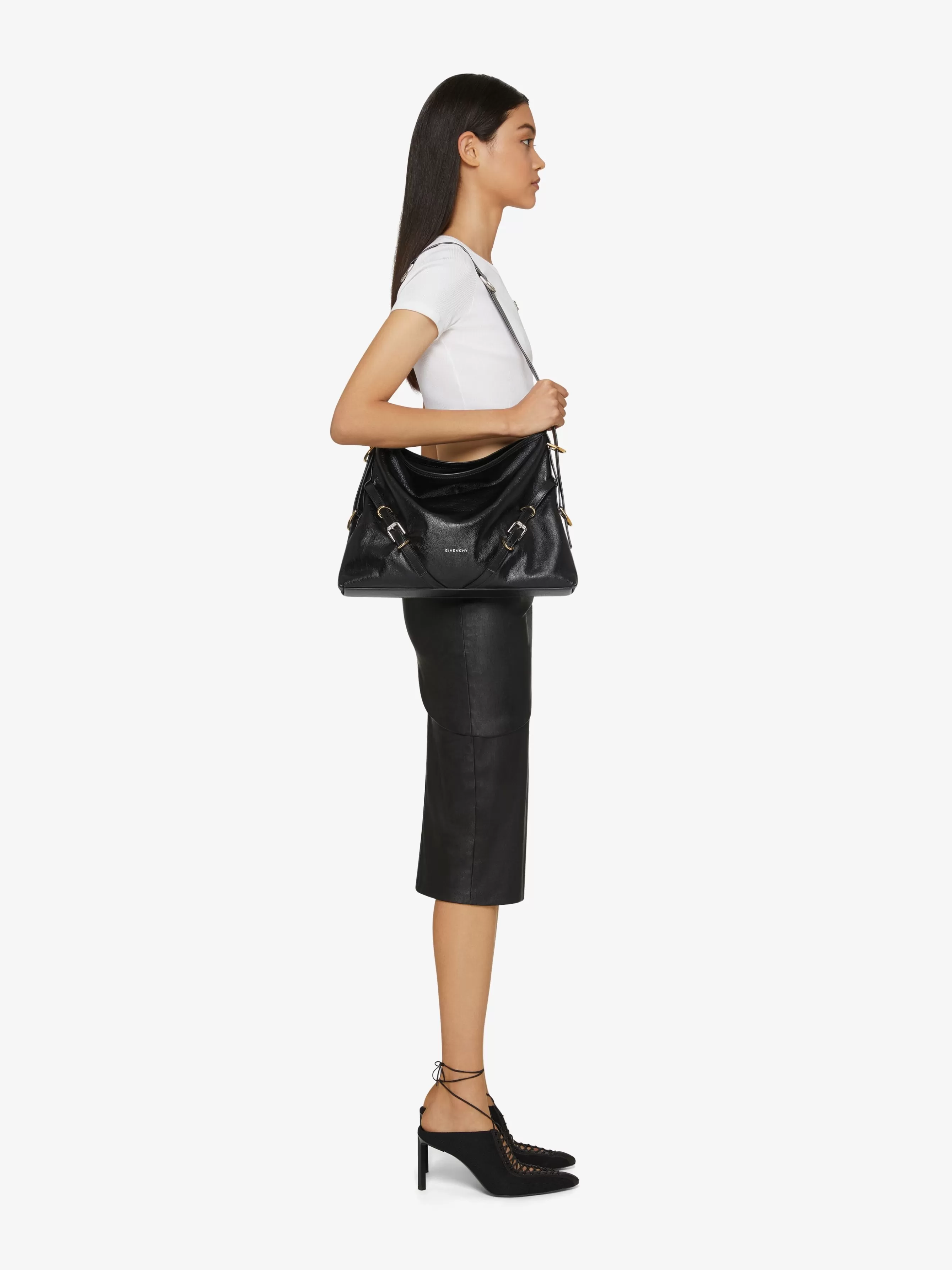 GIVENCHY Shoulder Bags-Medium Voyou bag in leather