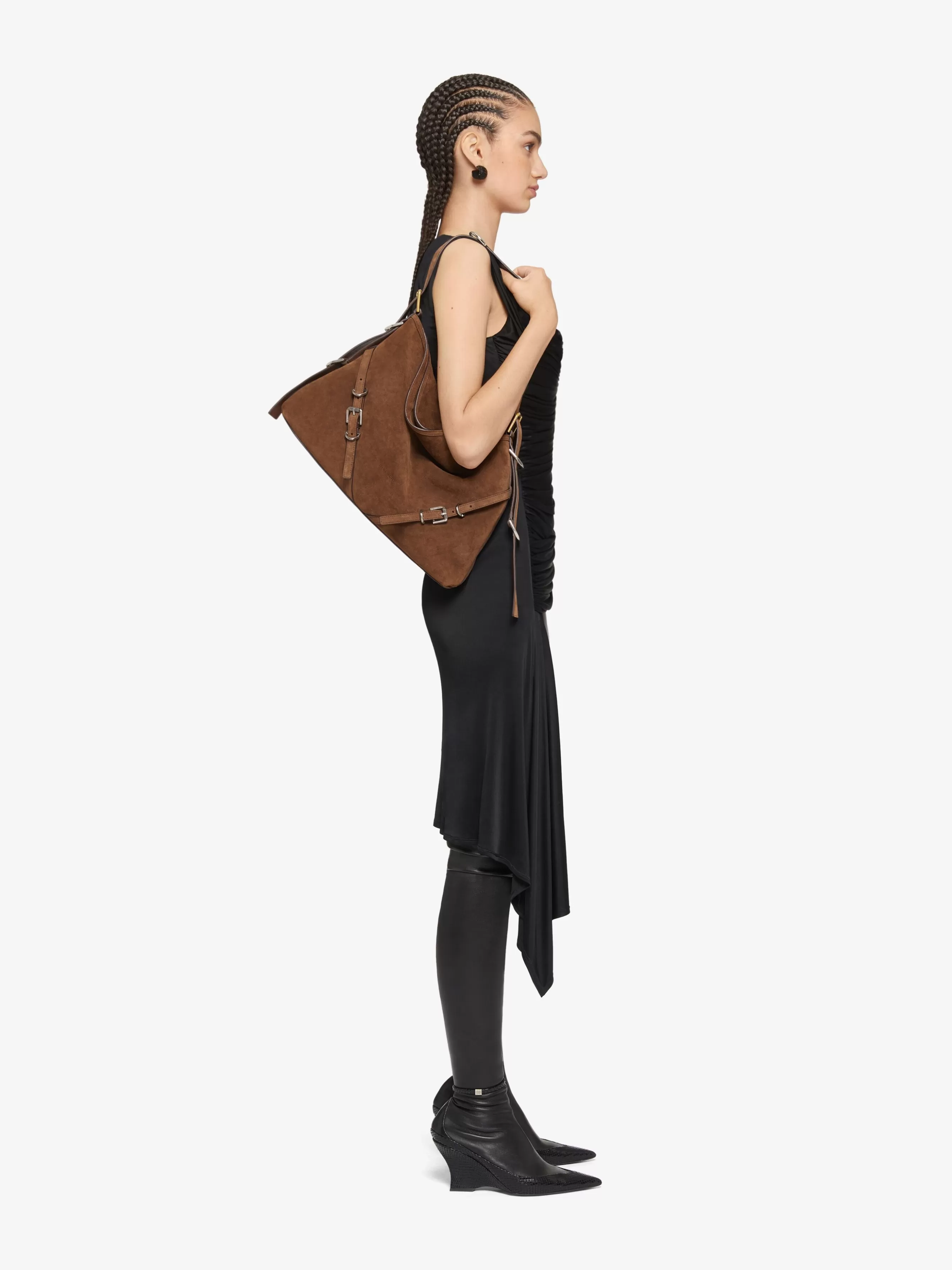 Women GIVENCHY Voyou | Shoulder Bags-Medium Voyou bag in suede