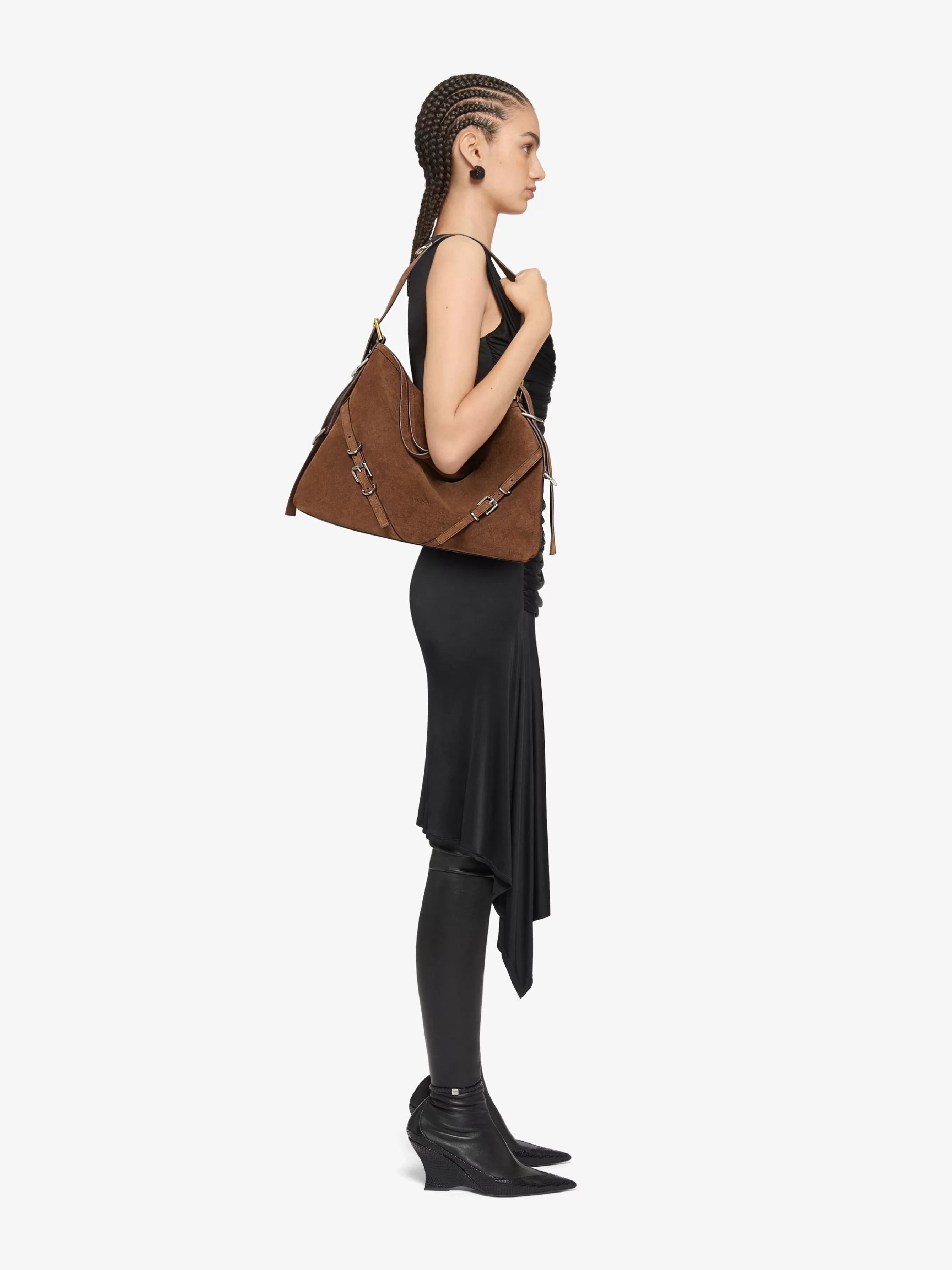 Women GIVENCHY Voyou | Shoulder Bags-Medium Voyou bag in suede