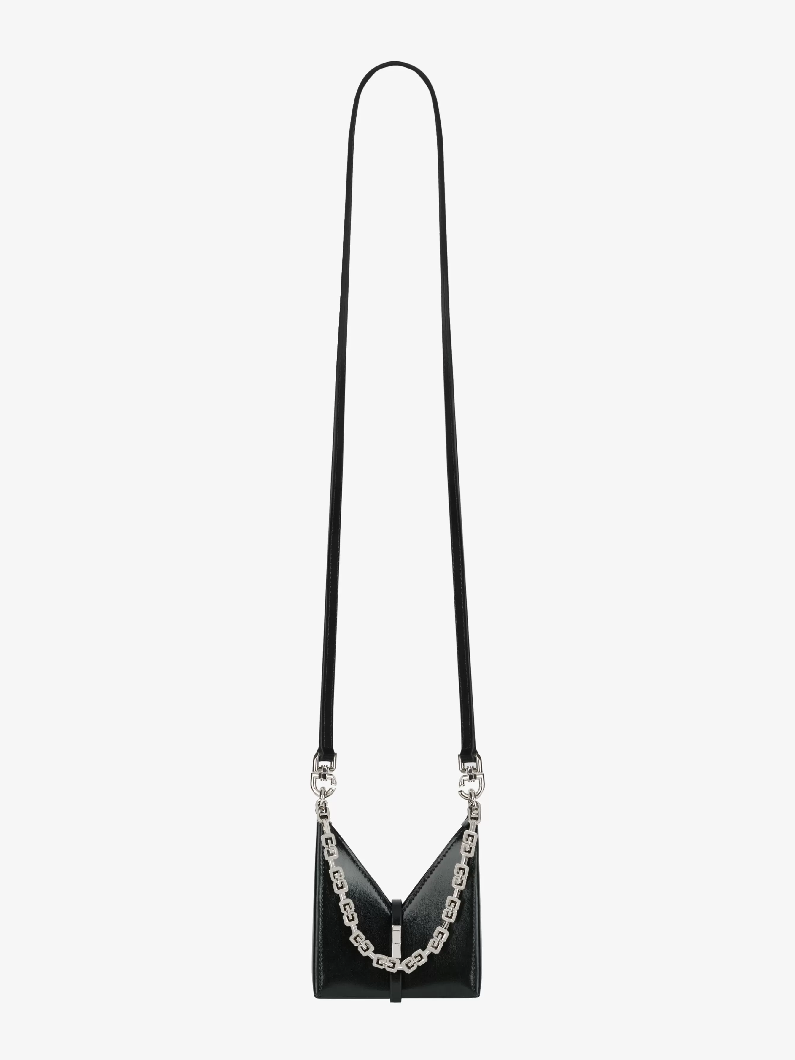 Men/Women GIVENCHY Slides & Sandals | Week-end Bags-Micro Cut Out bag in Box leather with chain