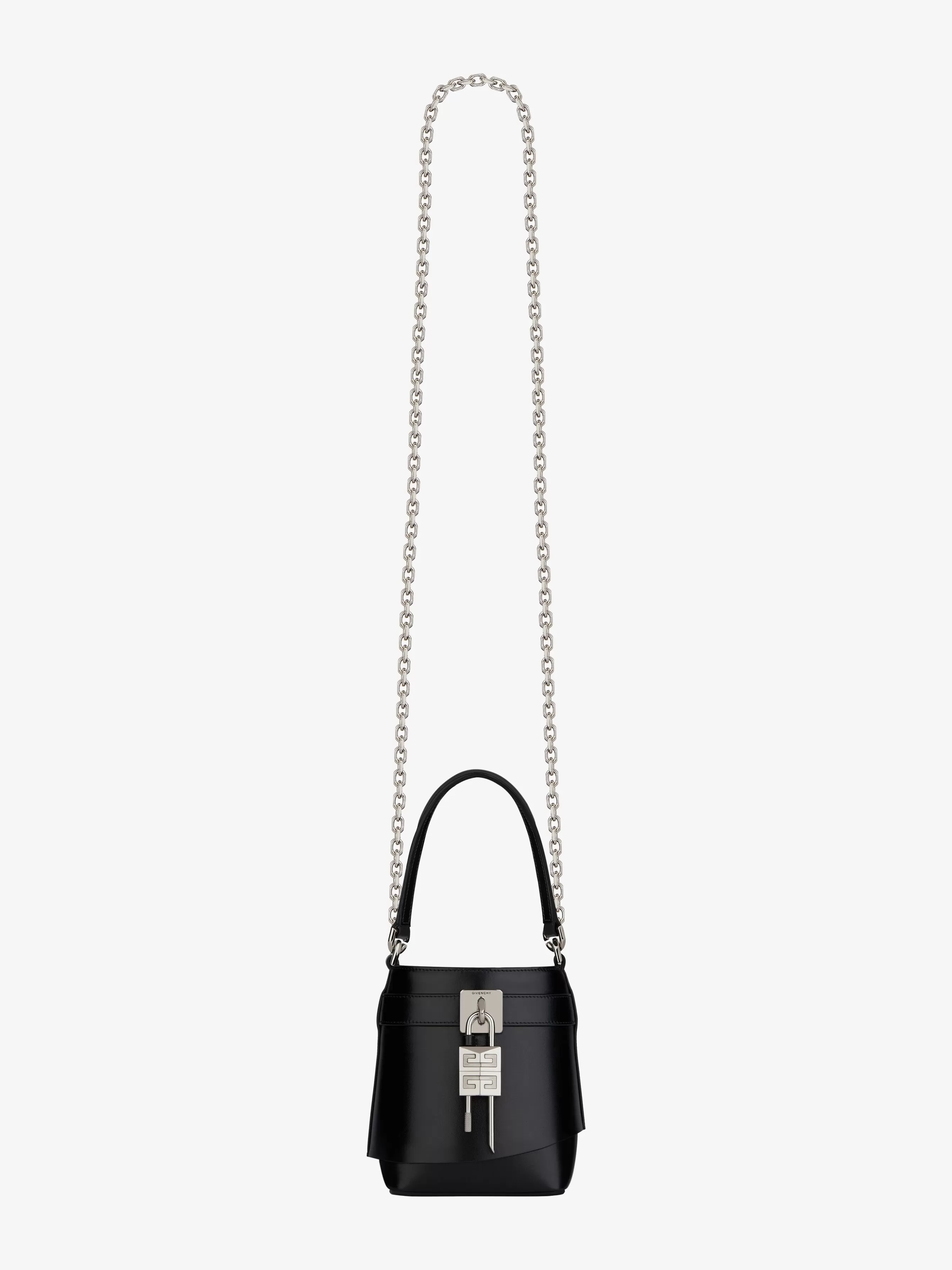 Women GIVENCHY Mini & Micro bags | Cross-body Bags-Micro Shark Lock bucket bag in Box leather