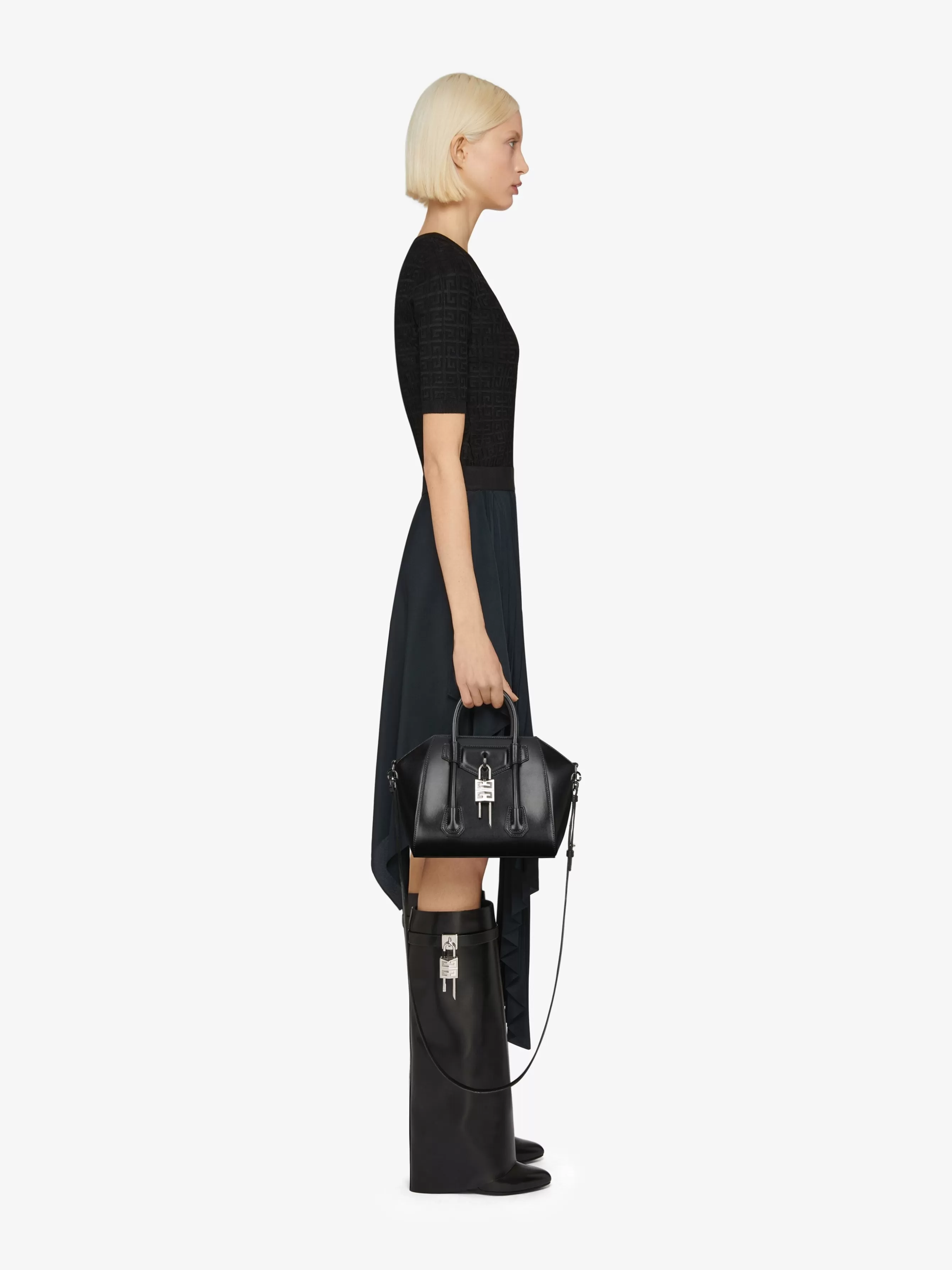 GIVENCHY Cross-body Bags-Mini Antigona Lock bag in Box leather