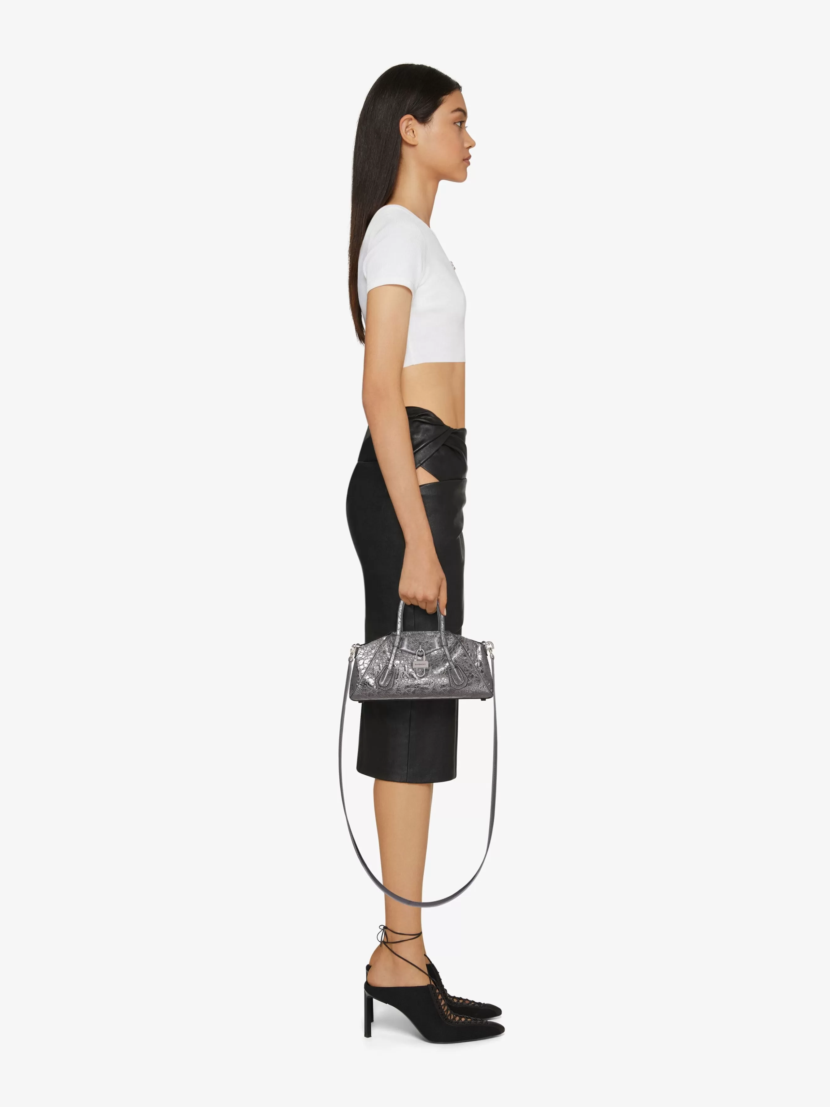 Women GIVENCHY Antigona | Mini & Micro bags-Mini Antigona Stretch bag in laminated leather