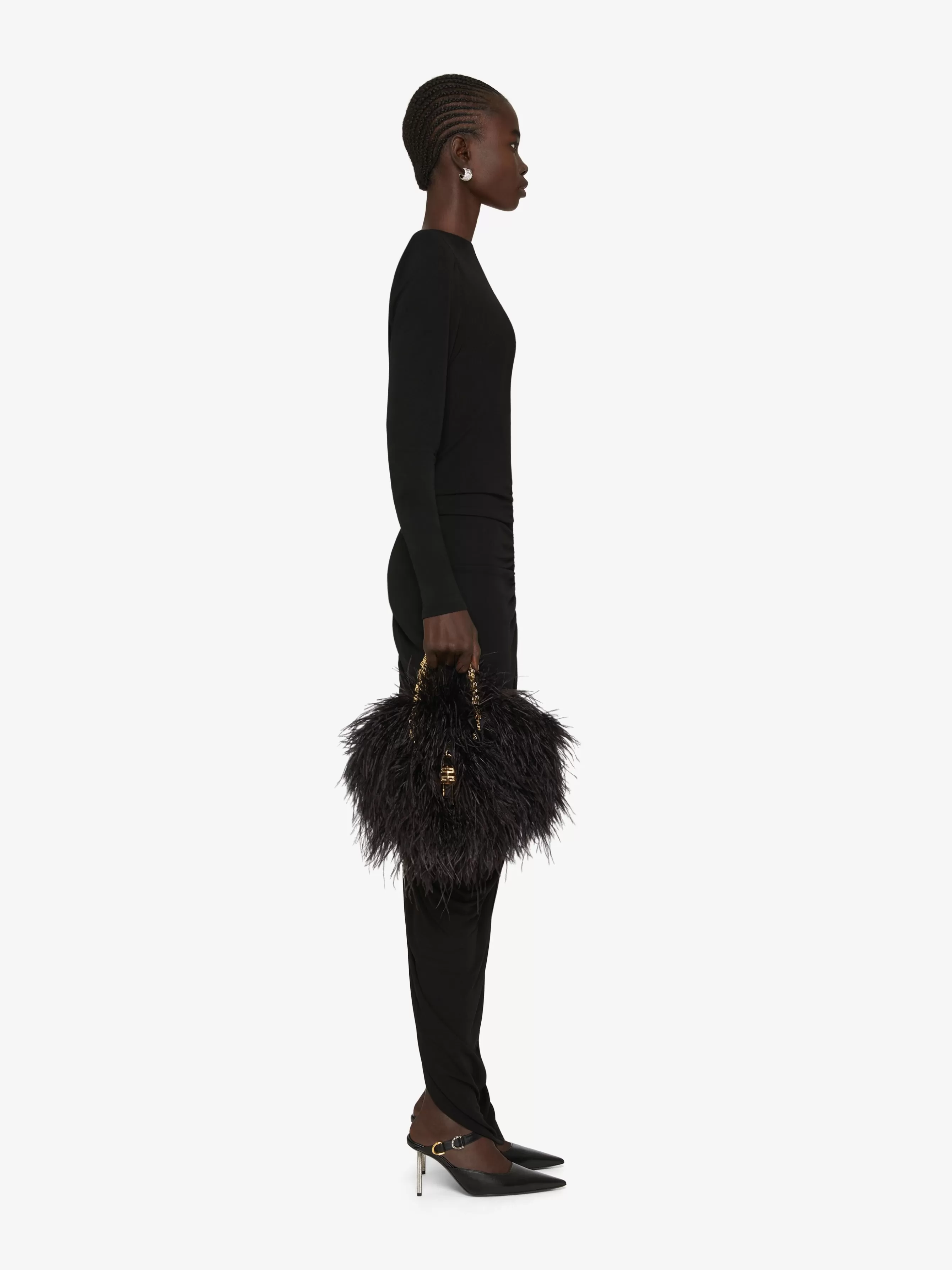 Women GIVENCHY G-Tote | Mini & Micro bags-Mini Kenny bag in silk with feathers