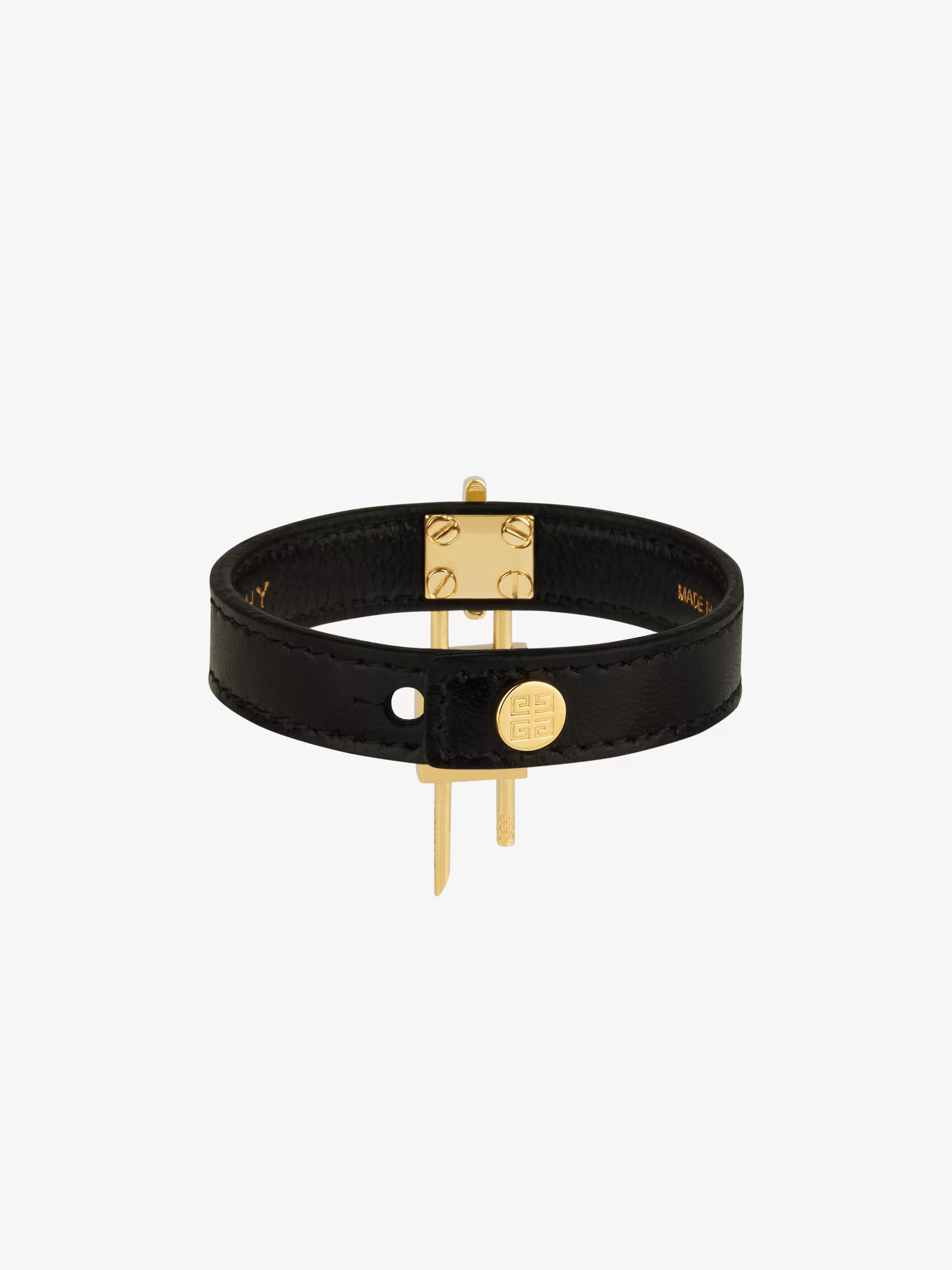 GIVENCHY Jewelry-Mini Lock bracelet in metal and leather