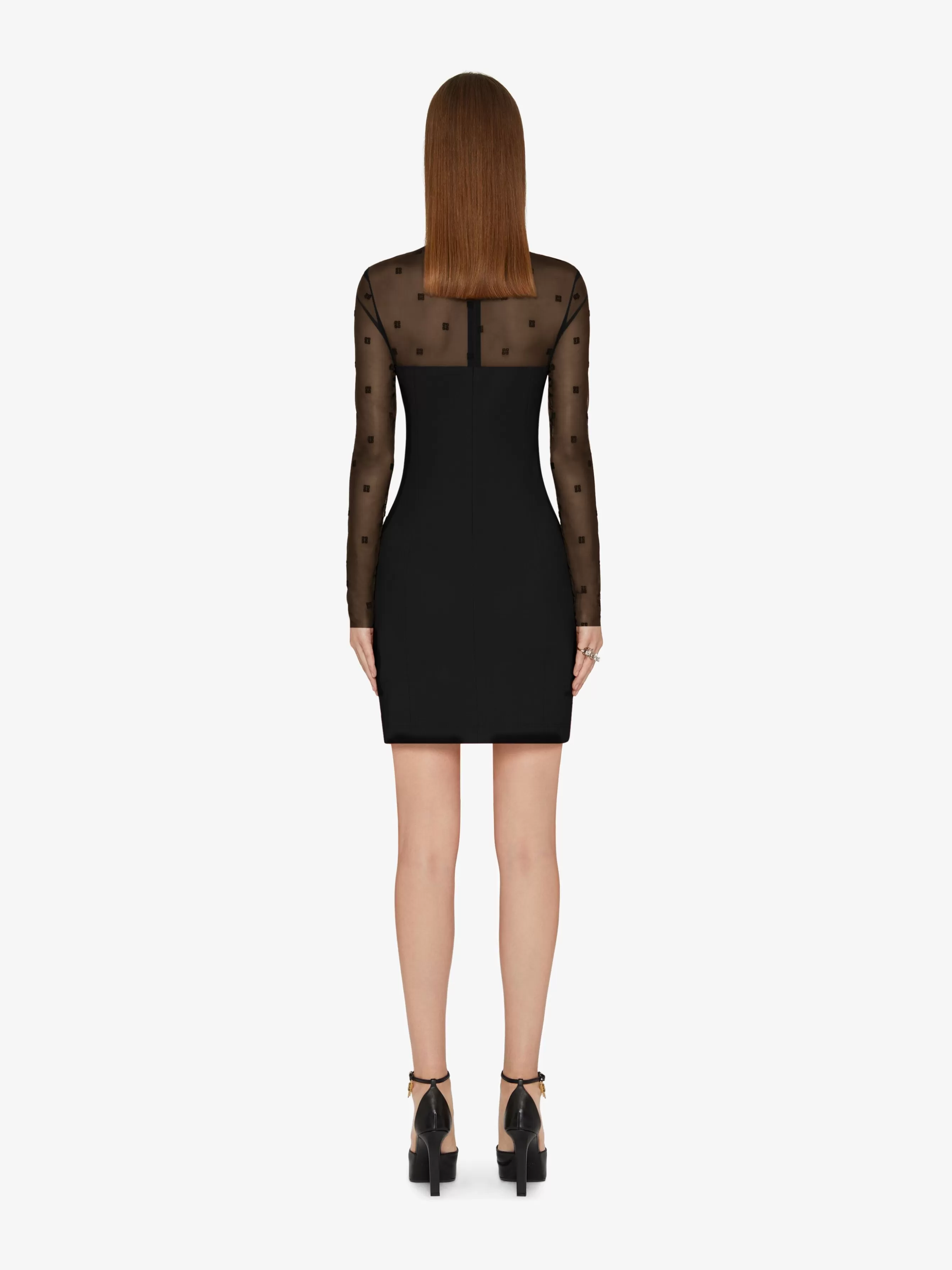 Sale GIVENCHY Dresses-Mock neck dress in bi-material 4G pattern