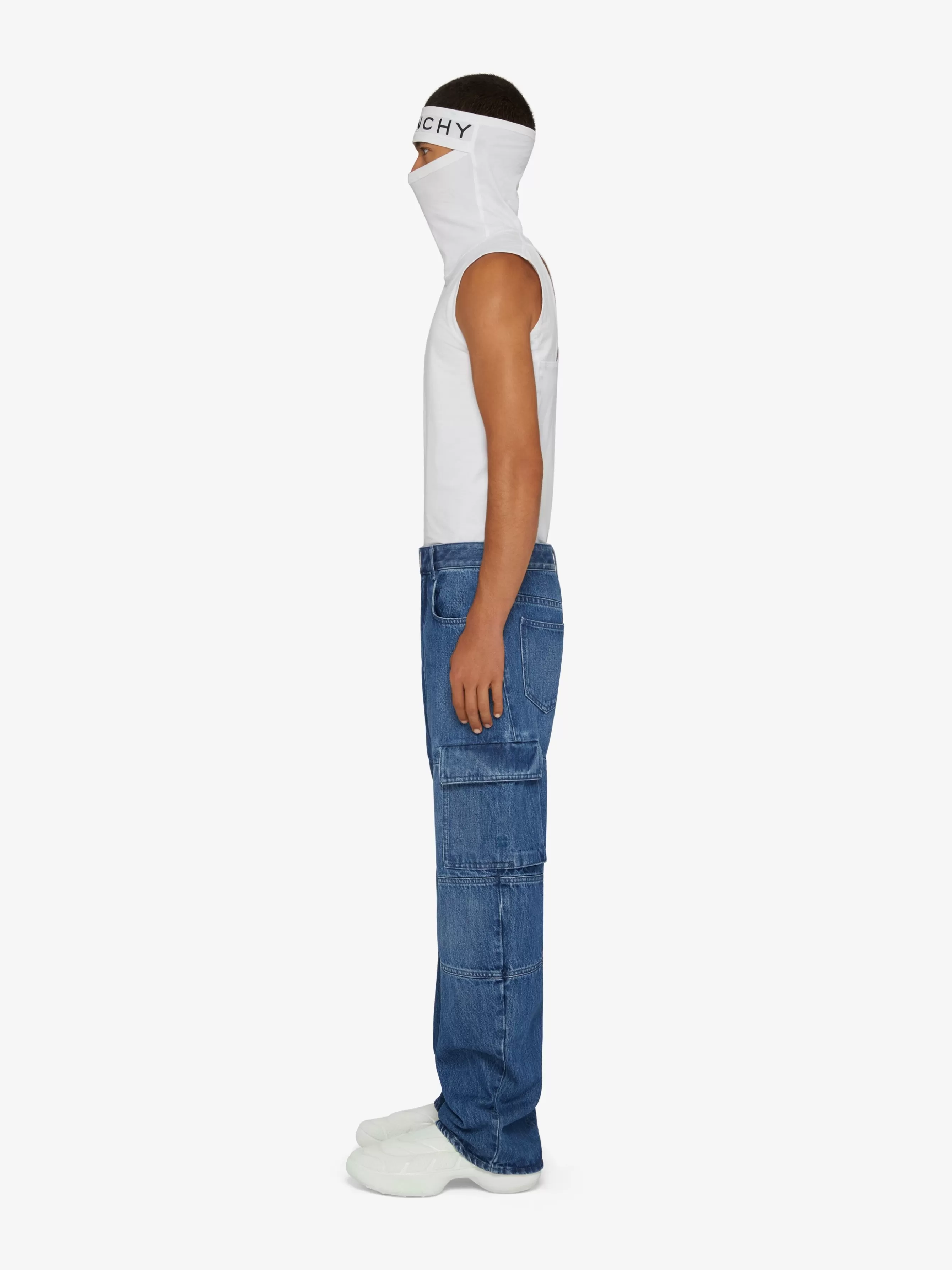 GIVENCHY Denim-Multicutted denim cargo pant