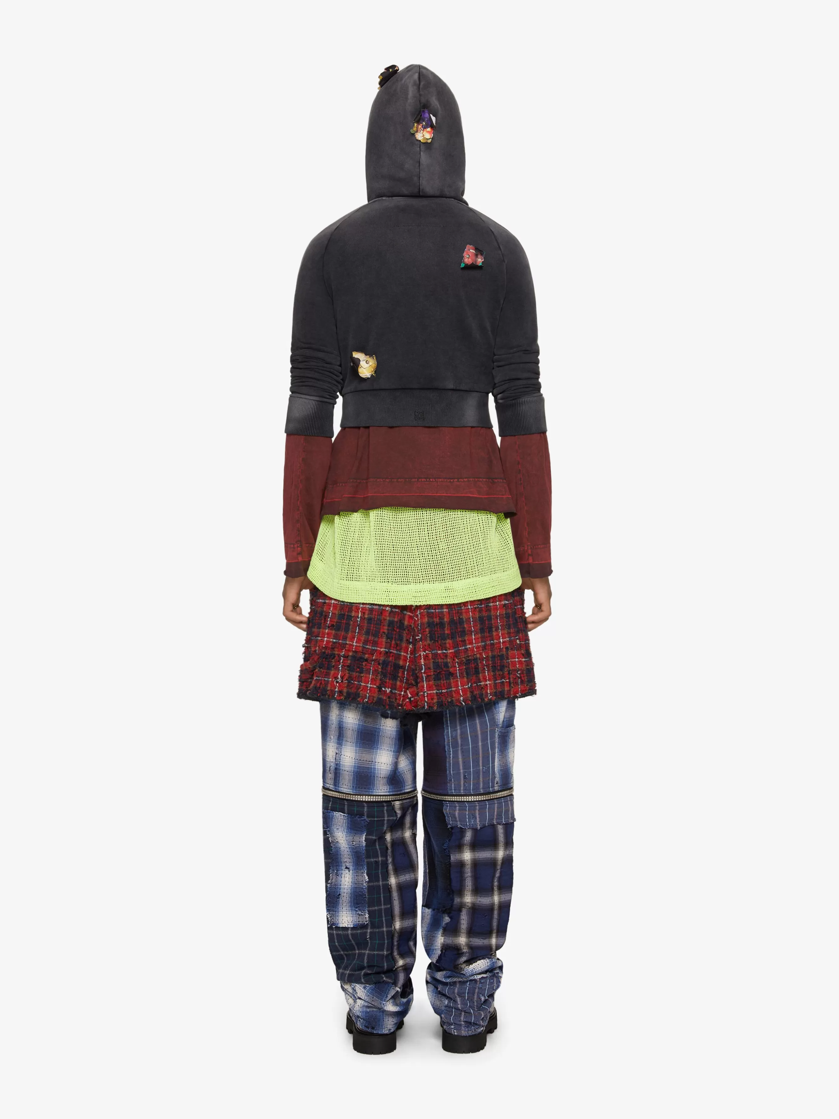 Sale GIVENCHY Knitwear & Sweatshirts-Overlapped hoodie in cotton with ornaments