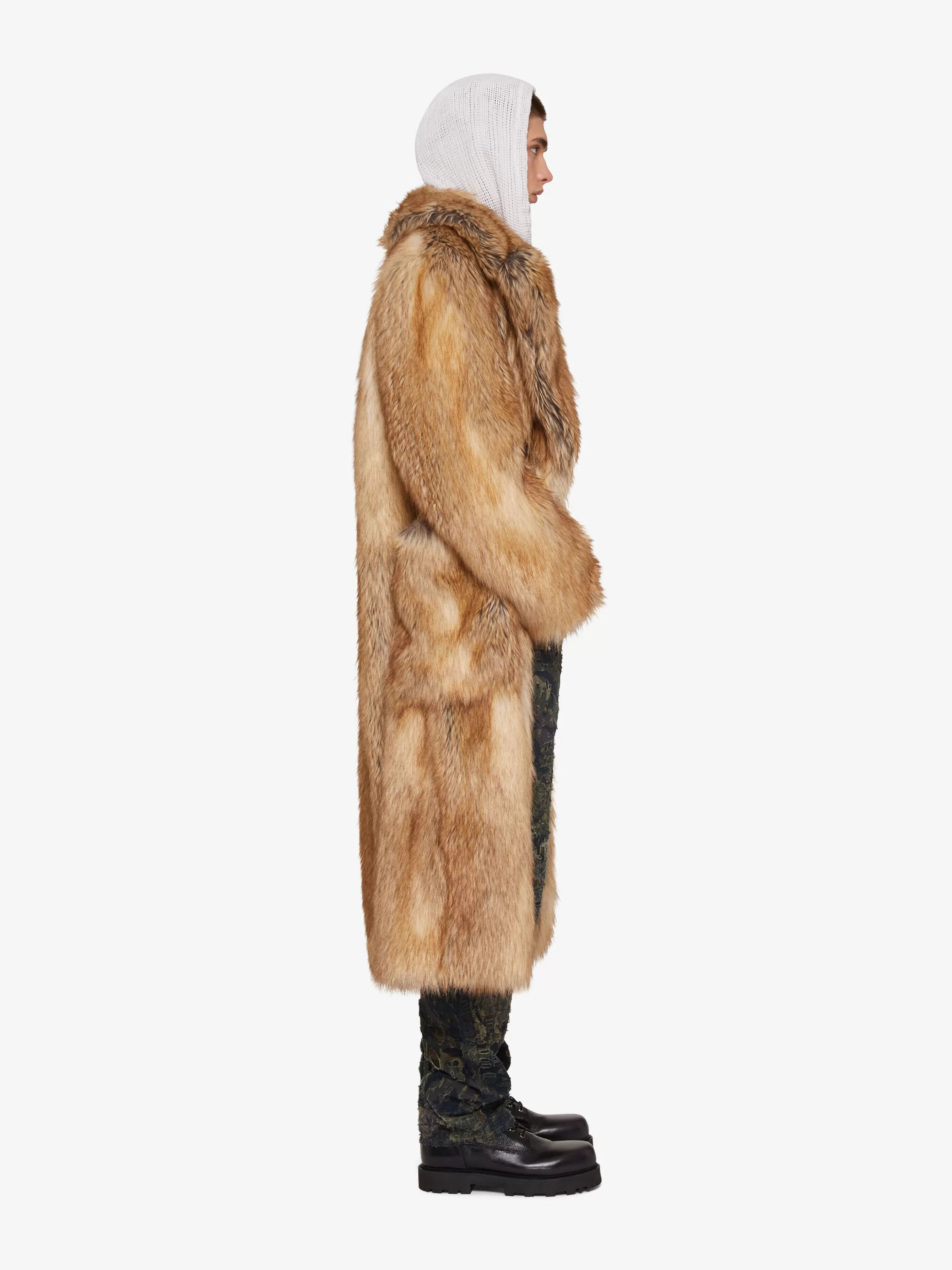 Sale GIVENCHY Outerwear-Oversized double breasted coat in faux fur