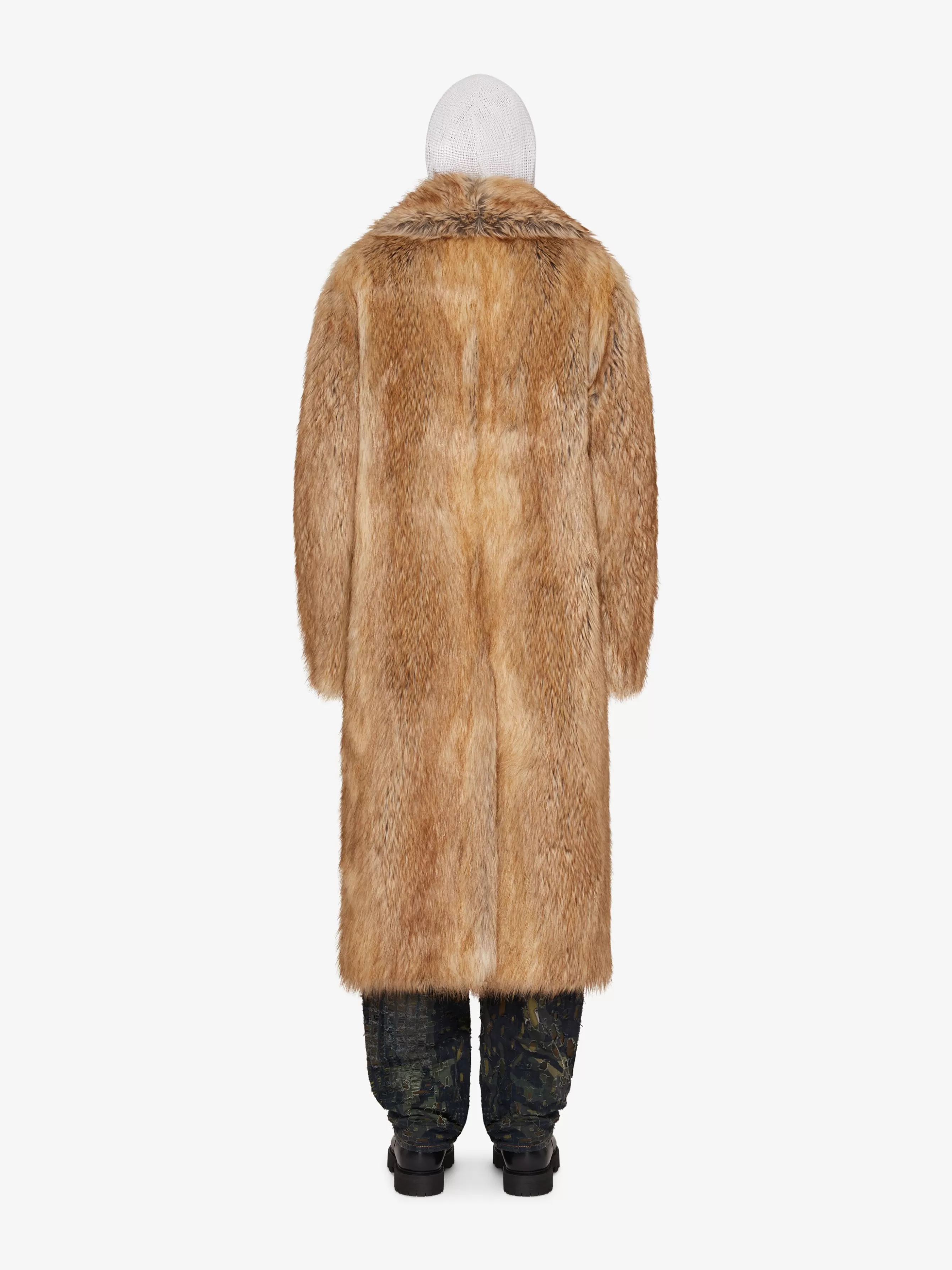 Sale GIVENCHY Outerwear-Oversized double breasted coat in faux fur