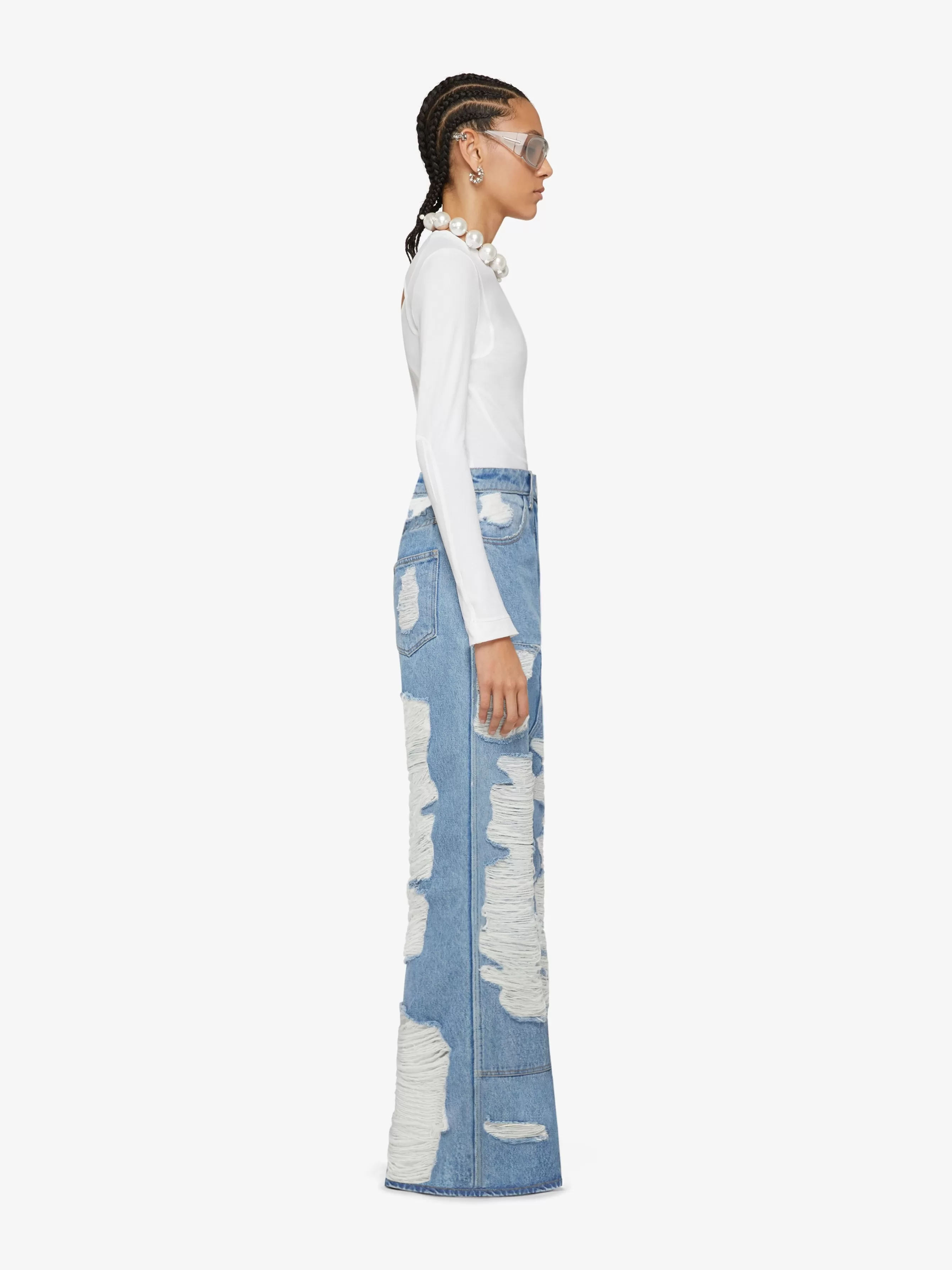 Sale GIVENCHY Pants & Skirts-Oversized jeans in destroyed denim