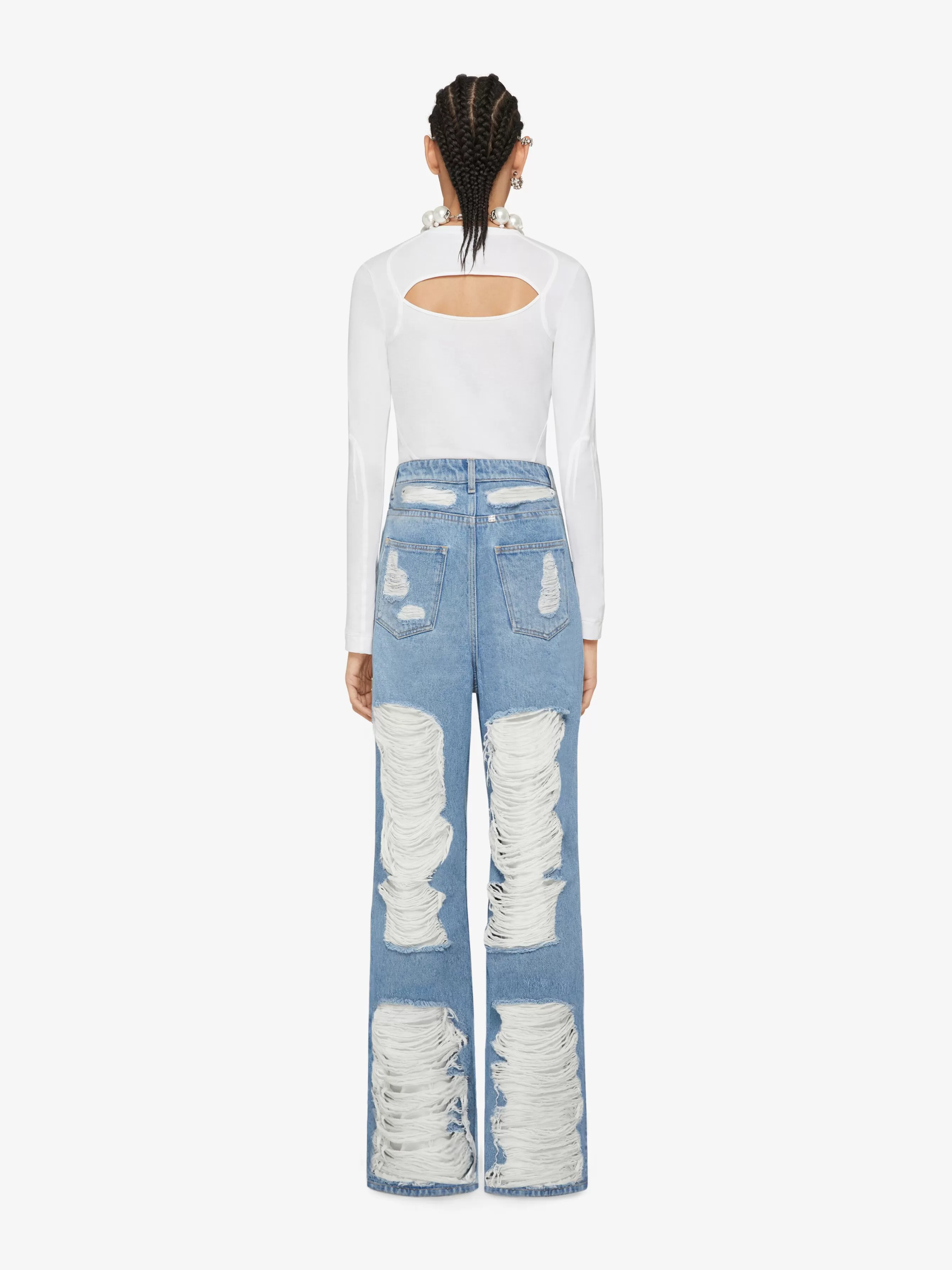 Sale GIVENCHY Pants & Skirts-Oversized jeans in destroyed denim