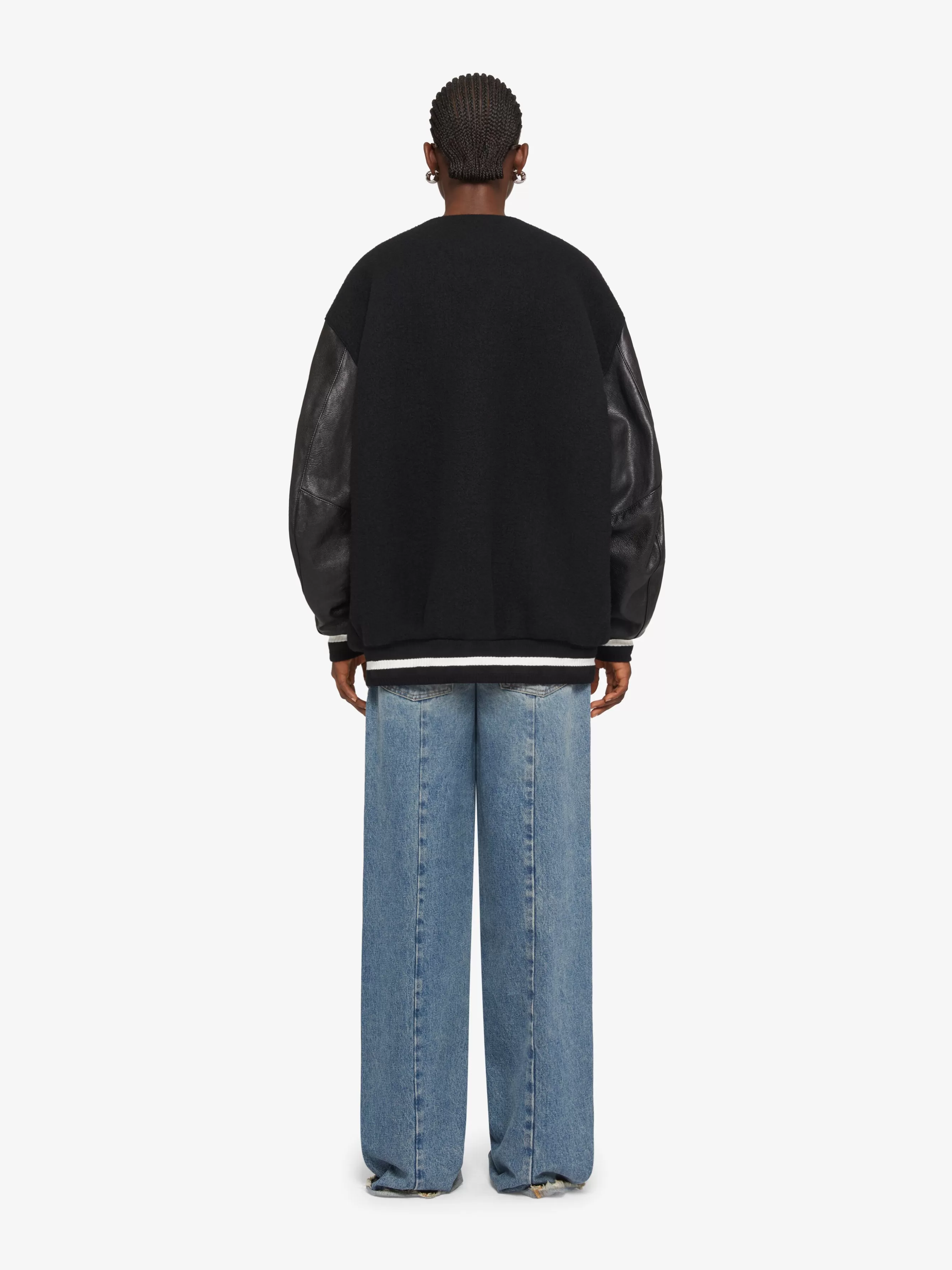 GIVENCHY Outerwear & Blousons-Oversized varsity jacket in wool and leather