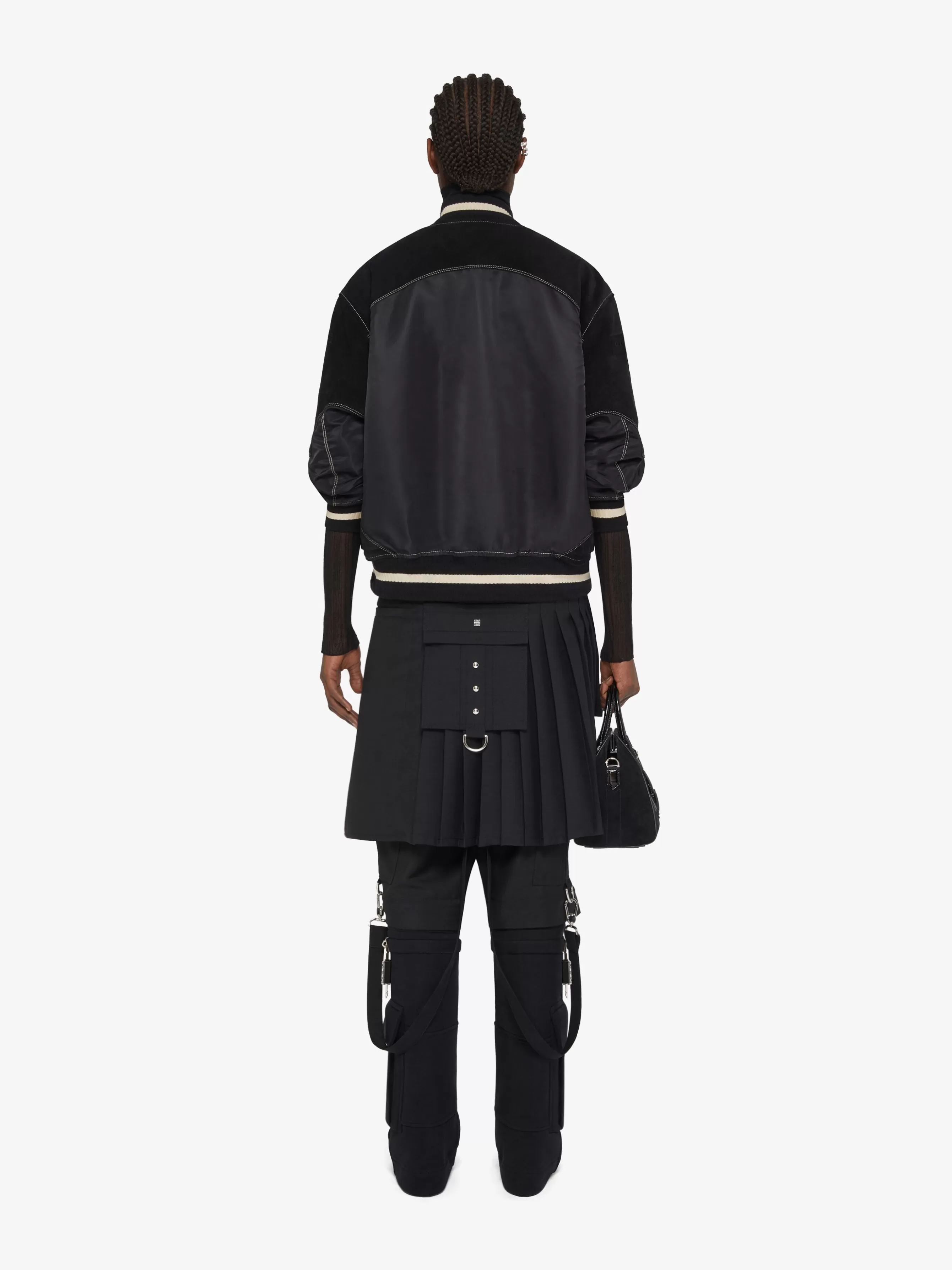 Women GIVENCHY Slides & Sandals | Boots & Booties-Oversized varsity jacket with leather details