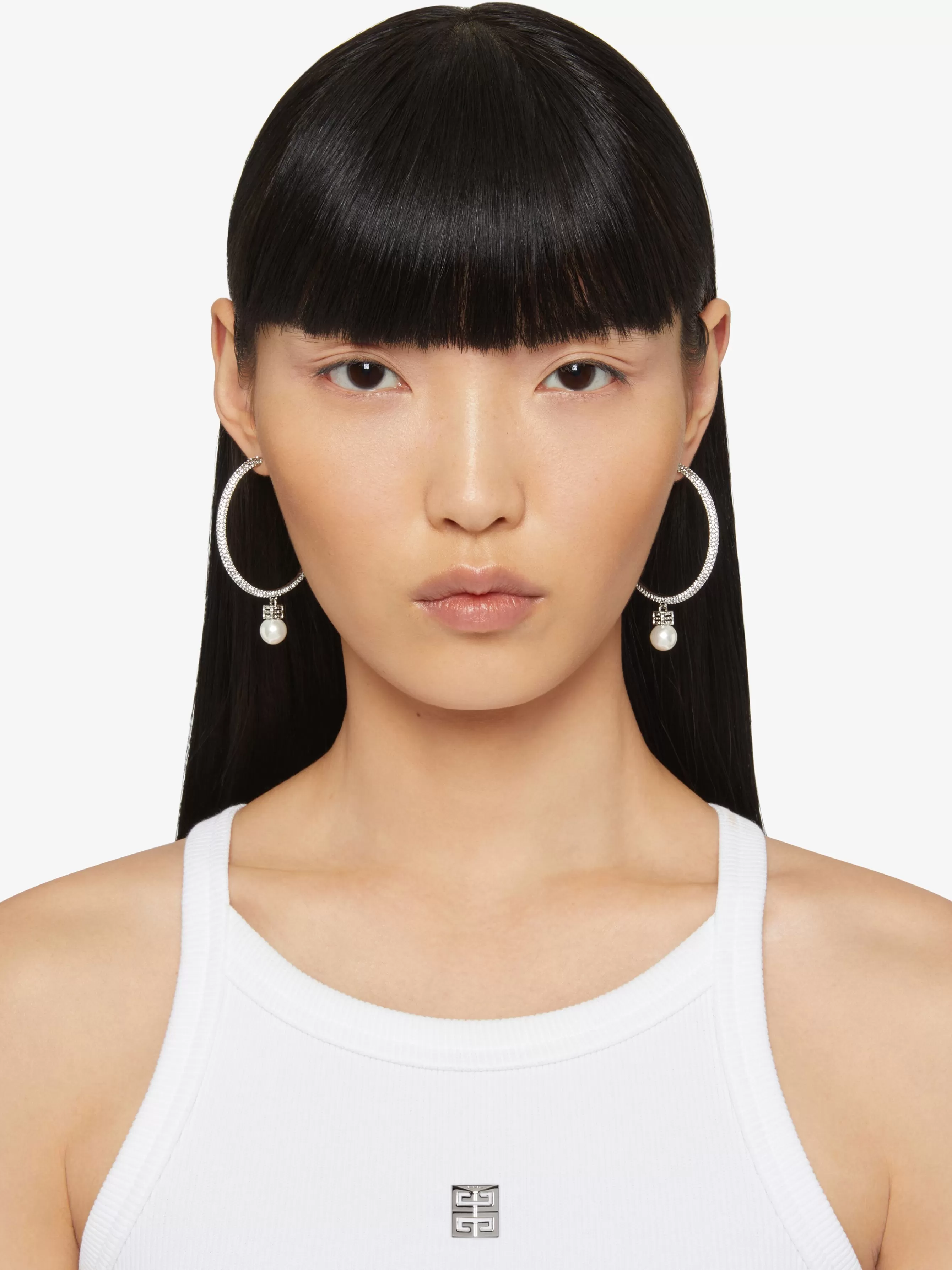 Gifts/Women GIVENCHY Gifts for Her | Other Accessories-Pearl earrings in metal with crystals