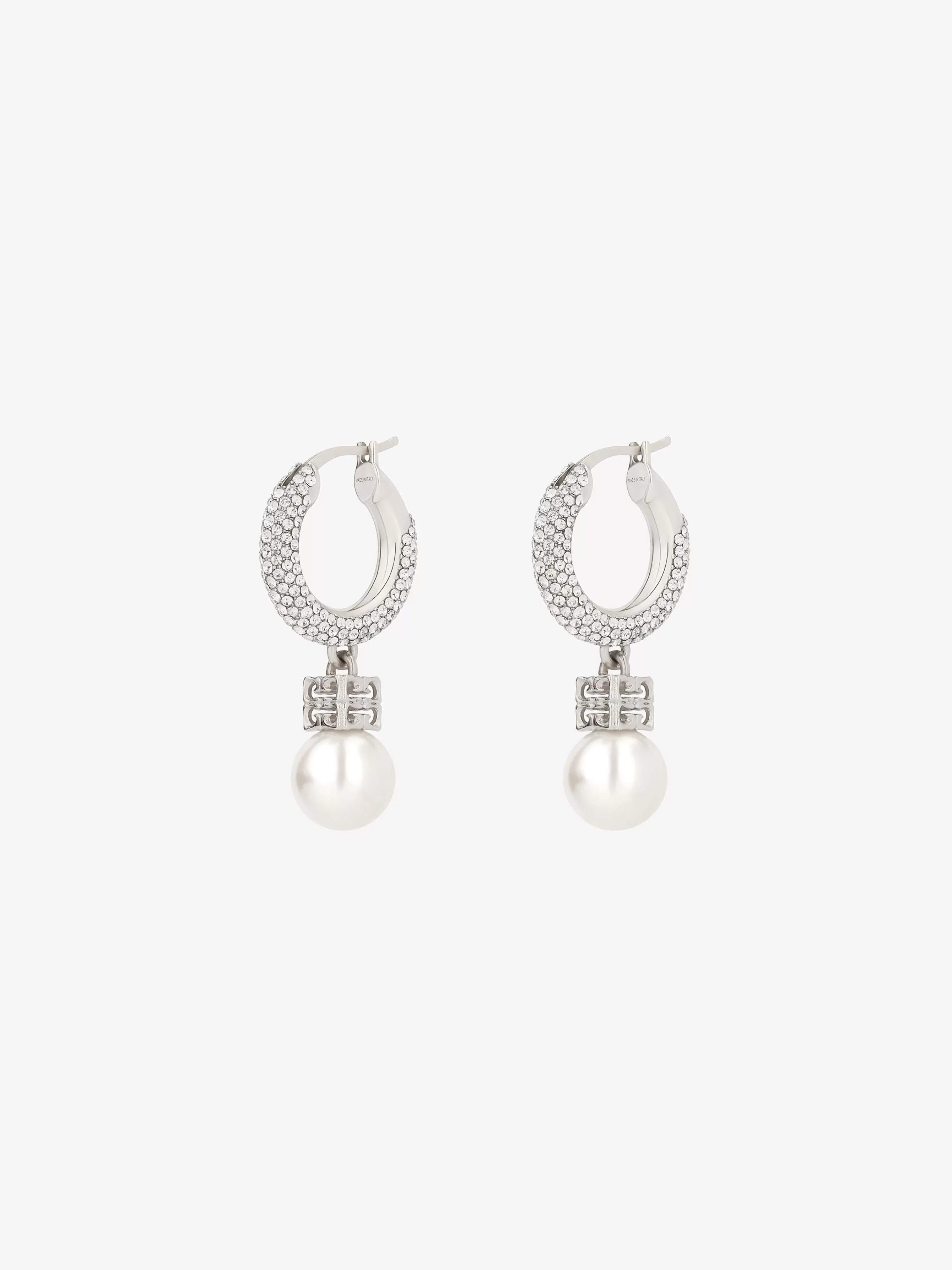 GIVENCHY Jewelry-Pearl earrings in metal with crystals