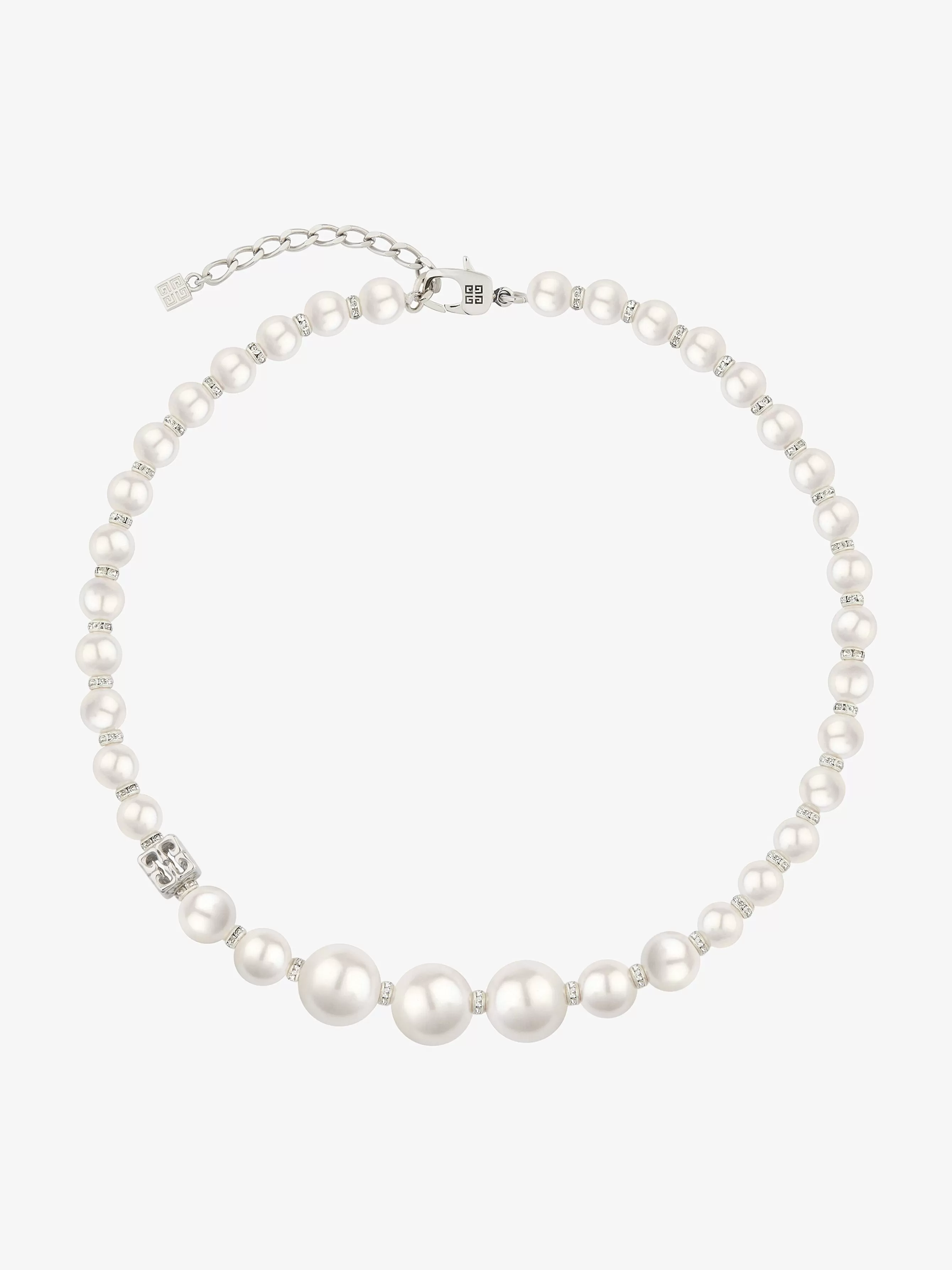 Women GIVENCHY Other Accessories | Scarves-Pearl necklace in metal with crystals