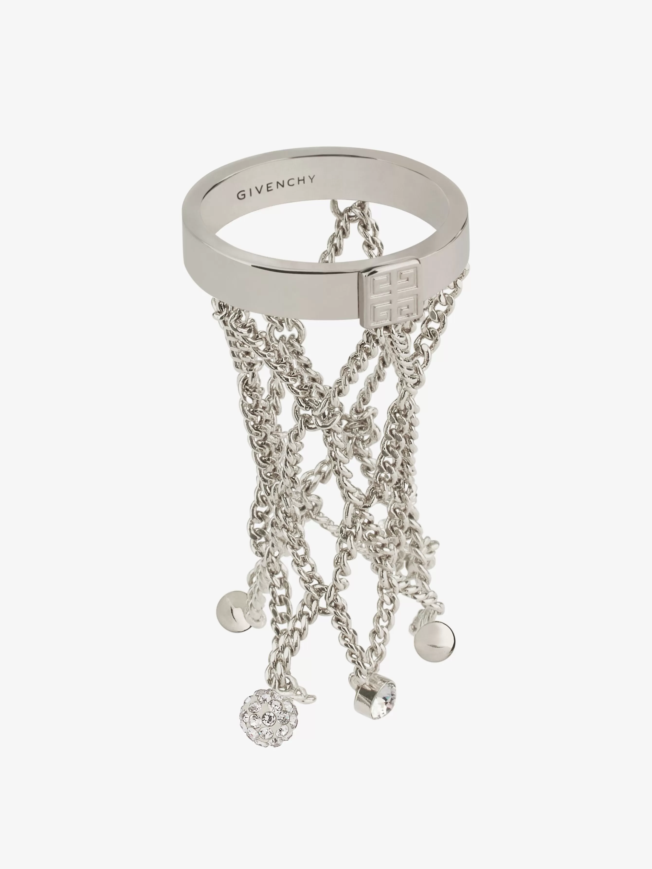 GIVENCHY Jewelry-Pearling ring in metal with pearls and crystals