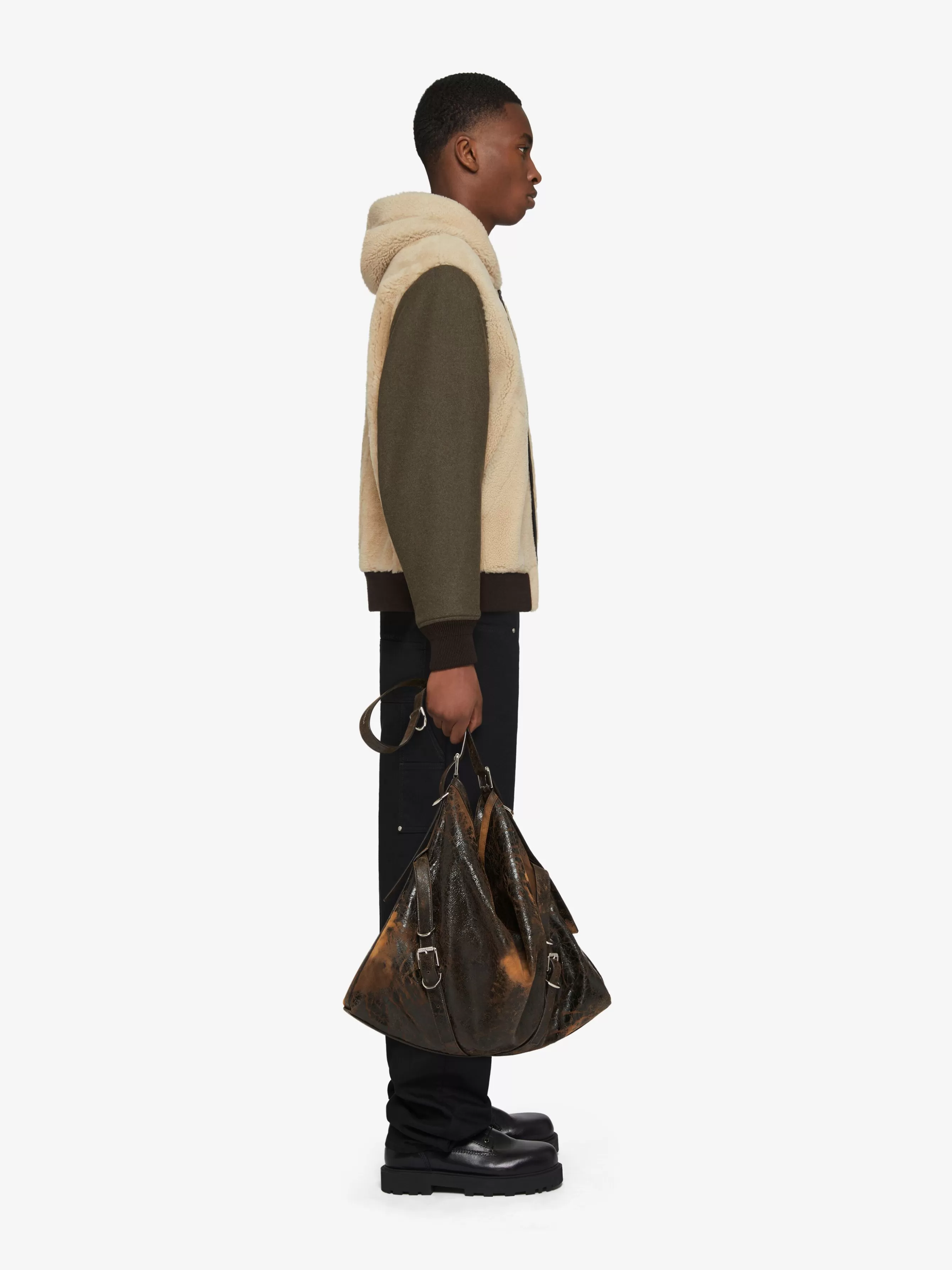 GIVENCHY Outerwear & Blousons-Reversible varsity jacket in leather and shearling