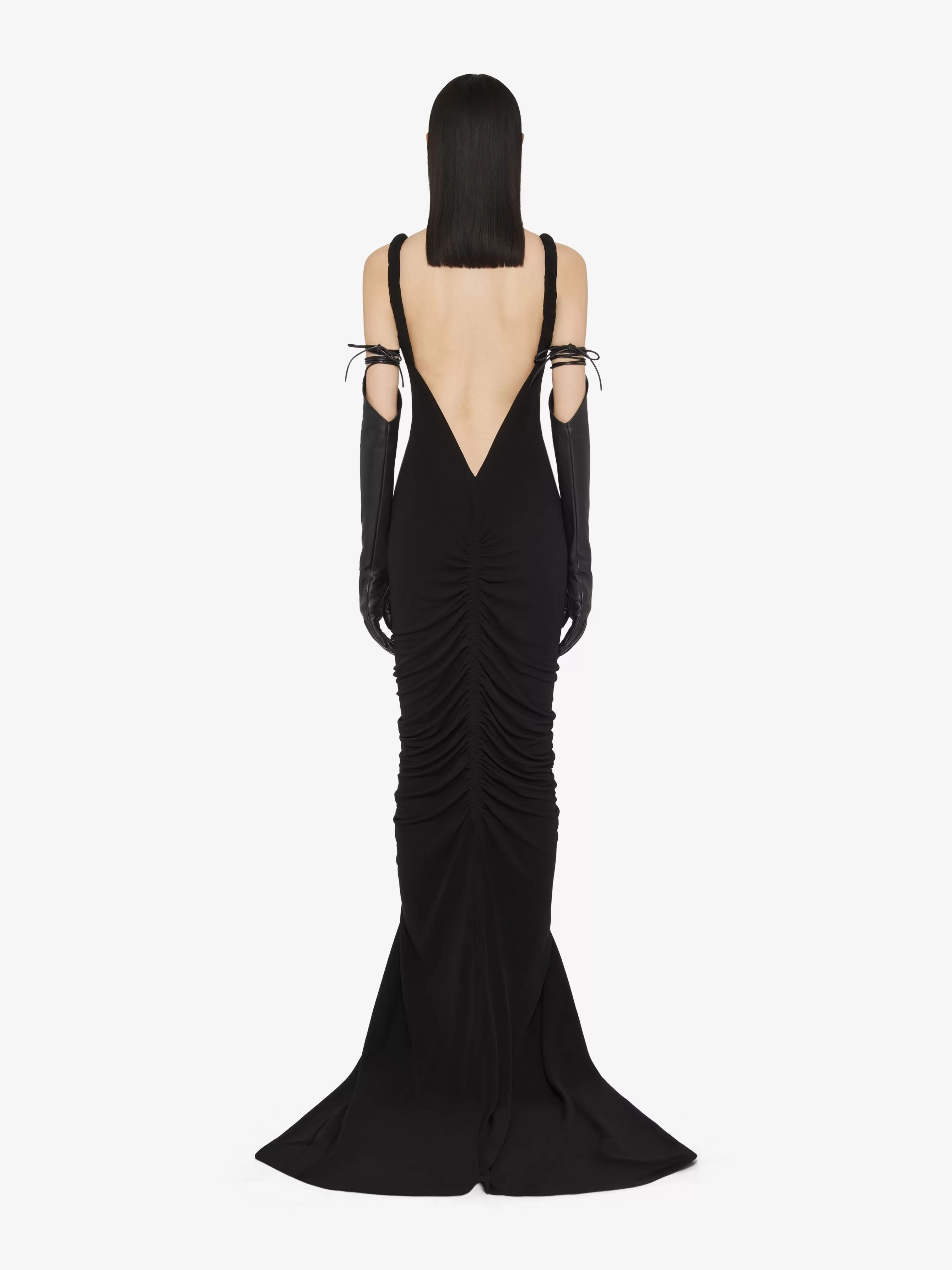 GIVENCHY Dresses-Ruched dress with twisted straps in crepe