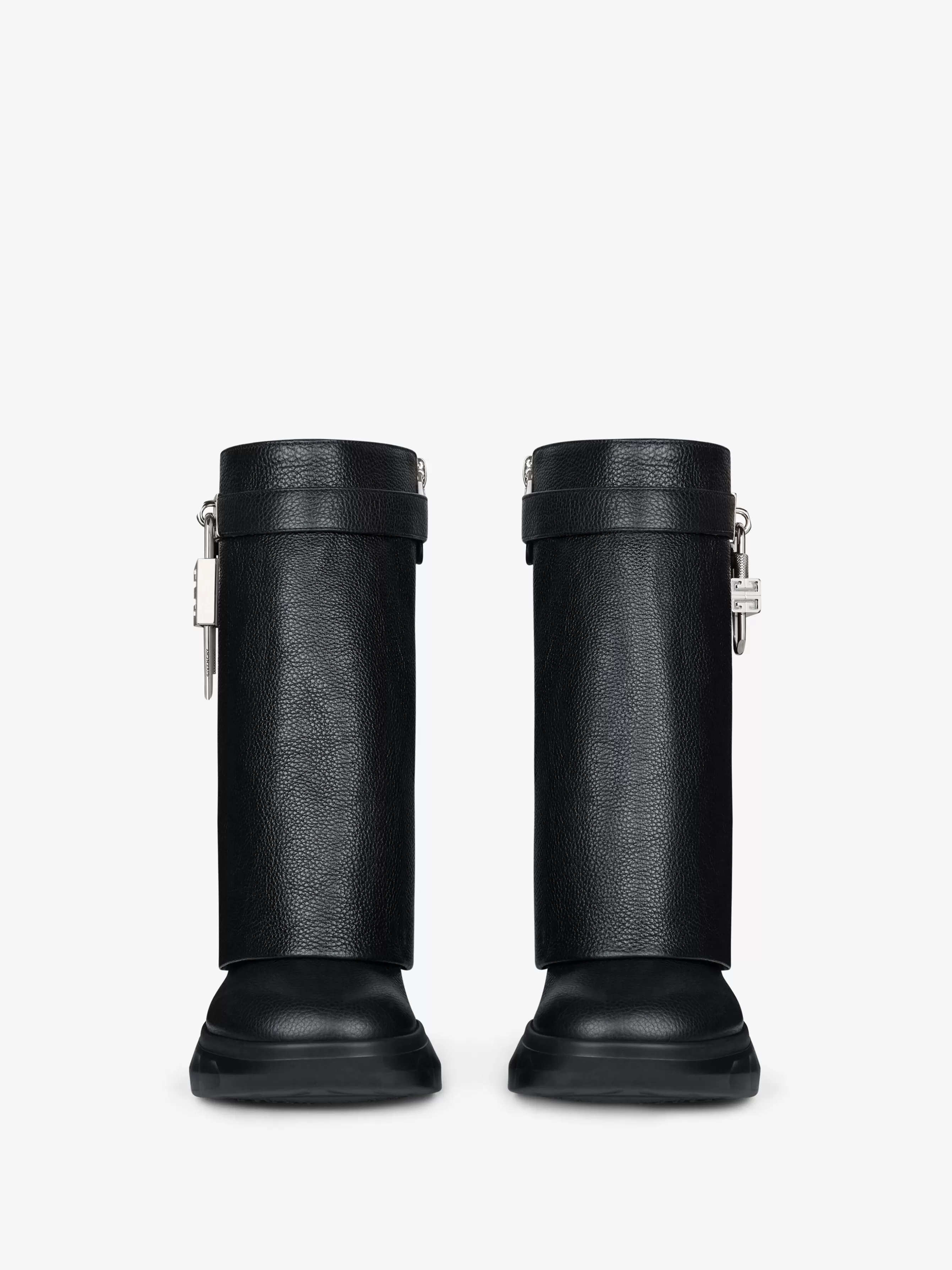 Women GIVENCHY Boots & Booties | Shark Lock-Shark Lock Biker ankle boots in grained leather