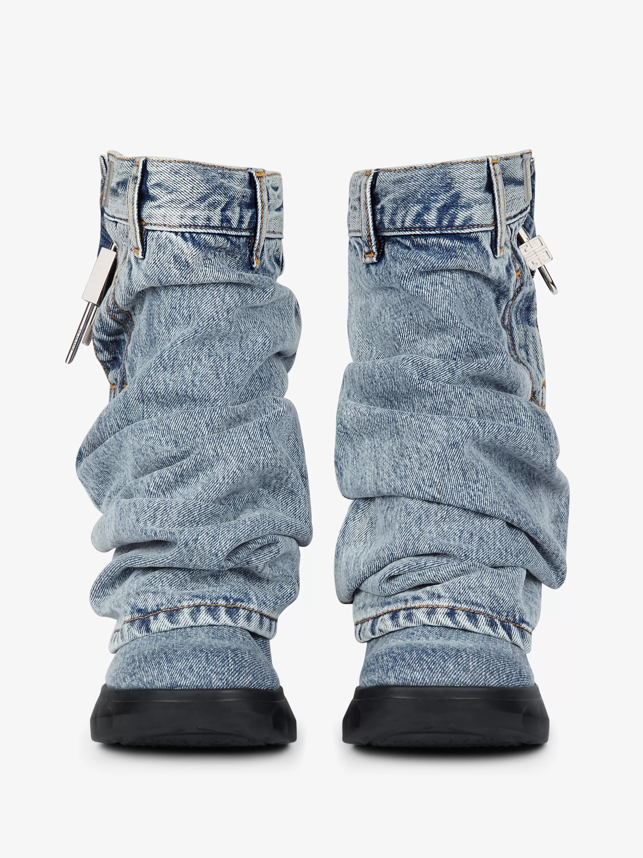 GIVENCHY Shark Lock-Shark Lock Biker ankle boots in jeans