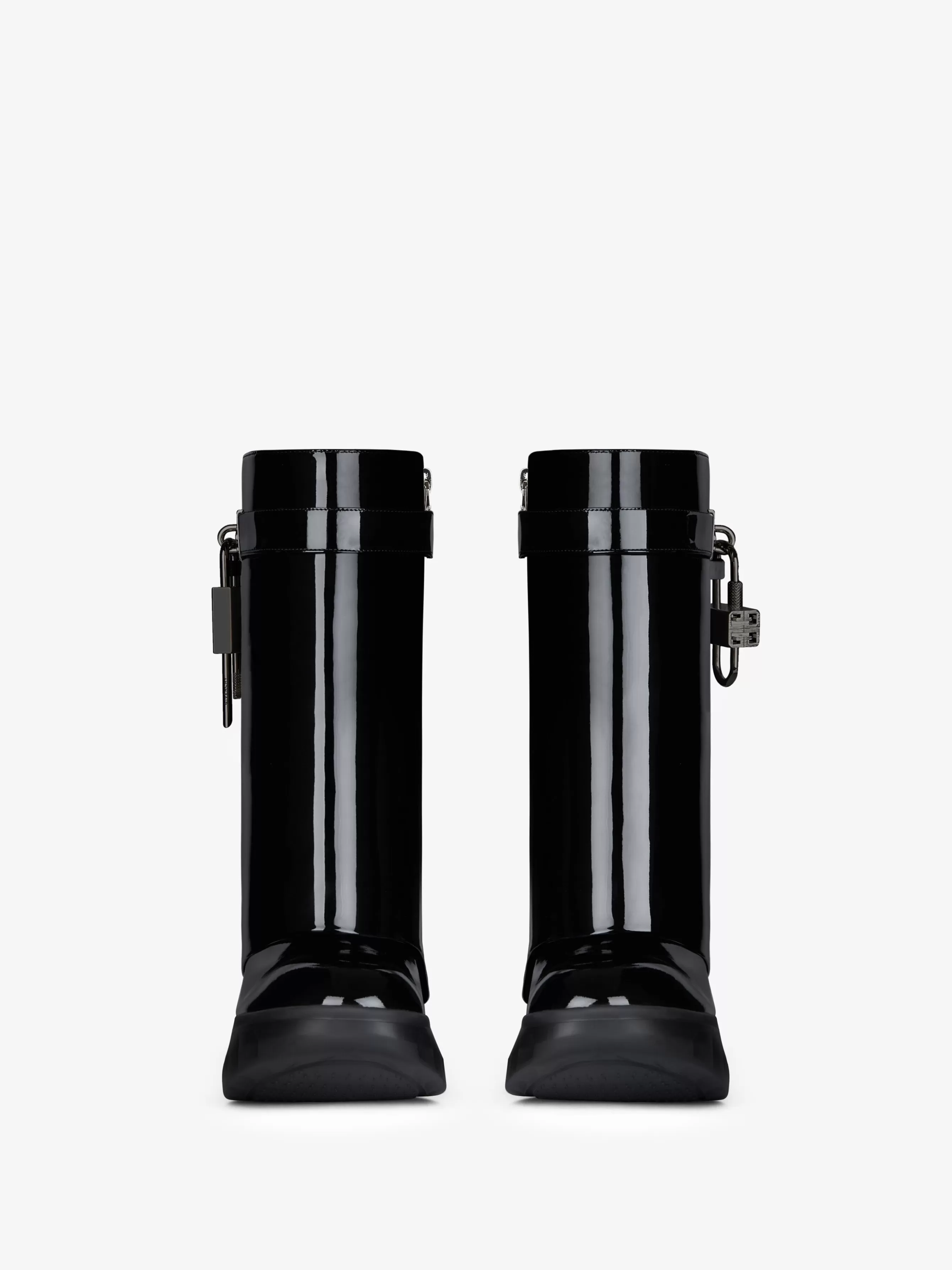 Women GIVENCHY Boots & Booties | Shark Lock-Shark Lock Biker ankle boots in patent leather