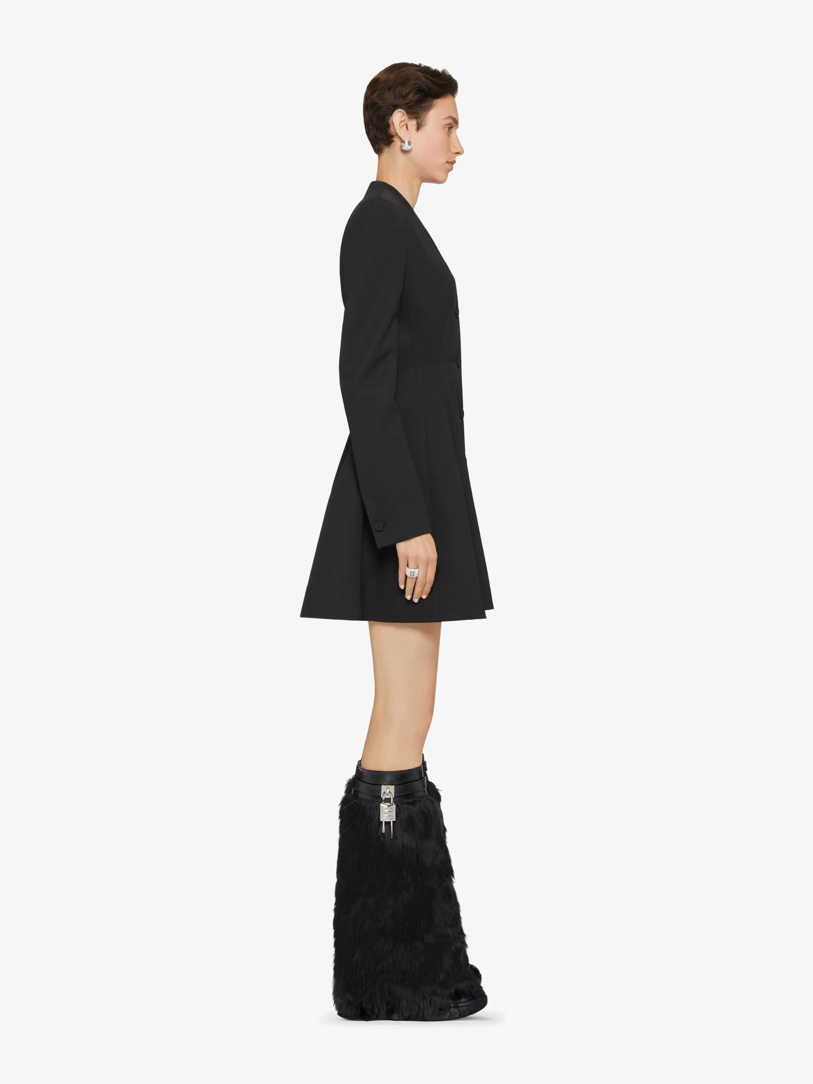 Women GIVENCHY Boots & Booties | Shark Lock-Shark Lock Biker boots in alpaca