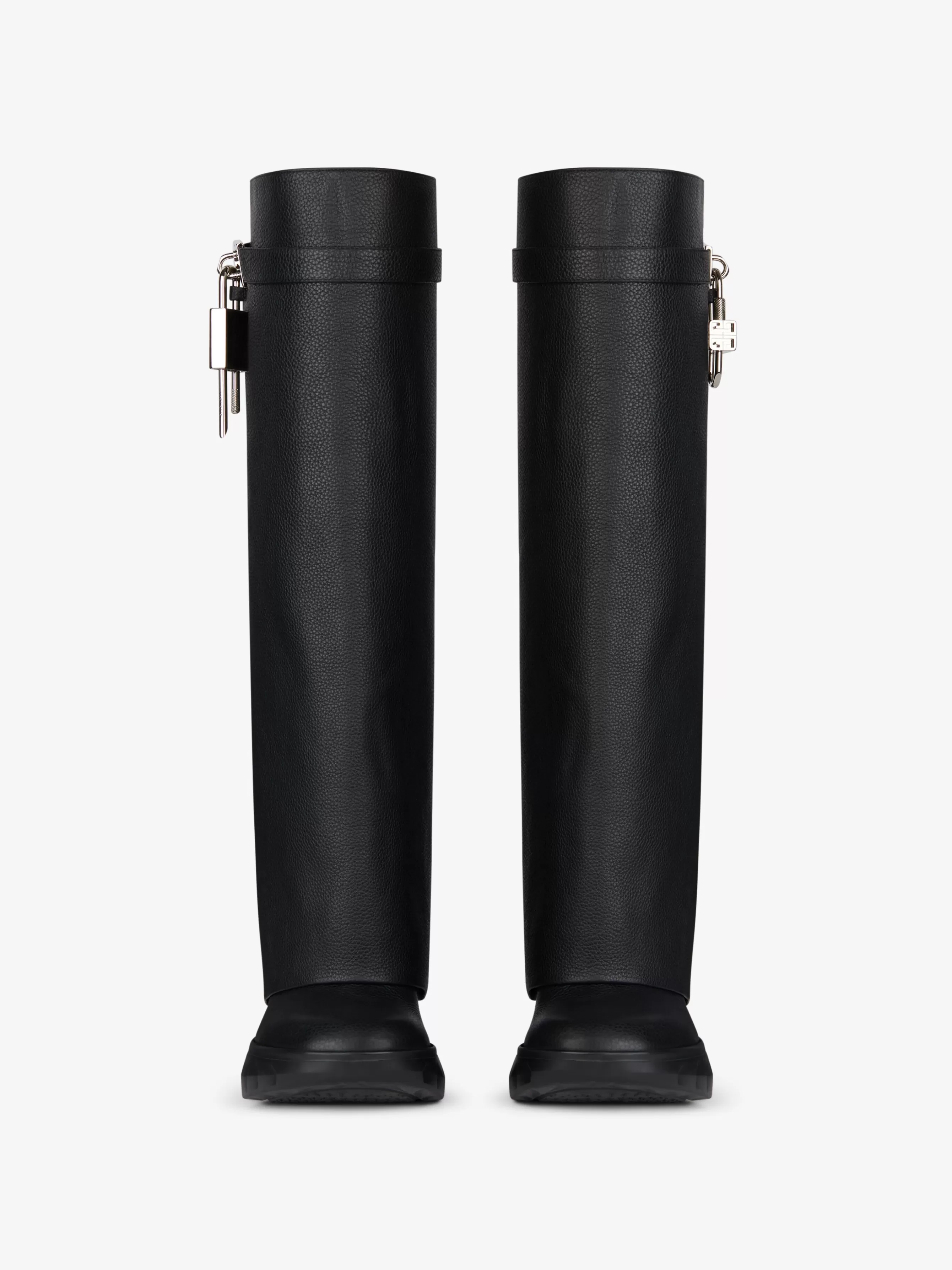 Women GIVENCHY Boots & Booties | Shark Lock-Shark Lock Biker boots in grained leather