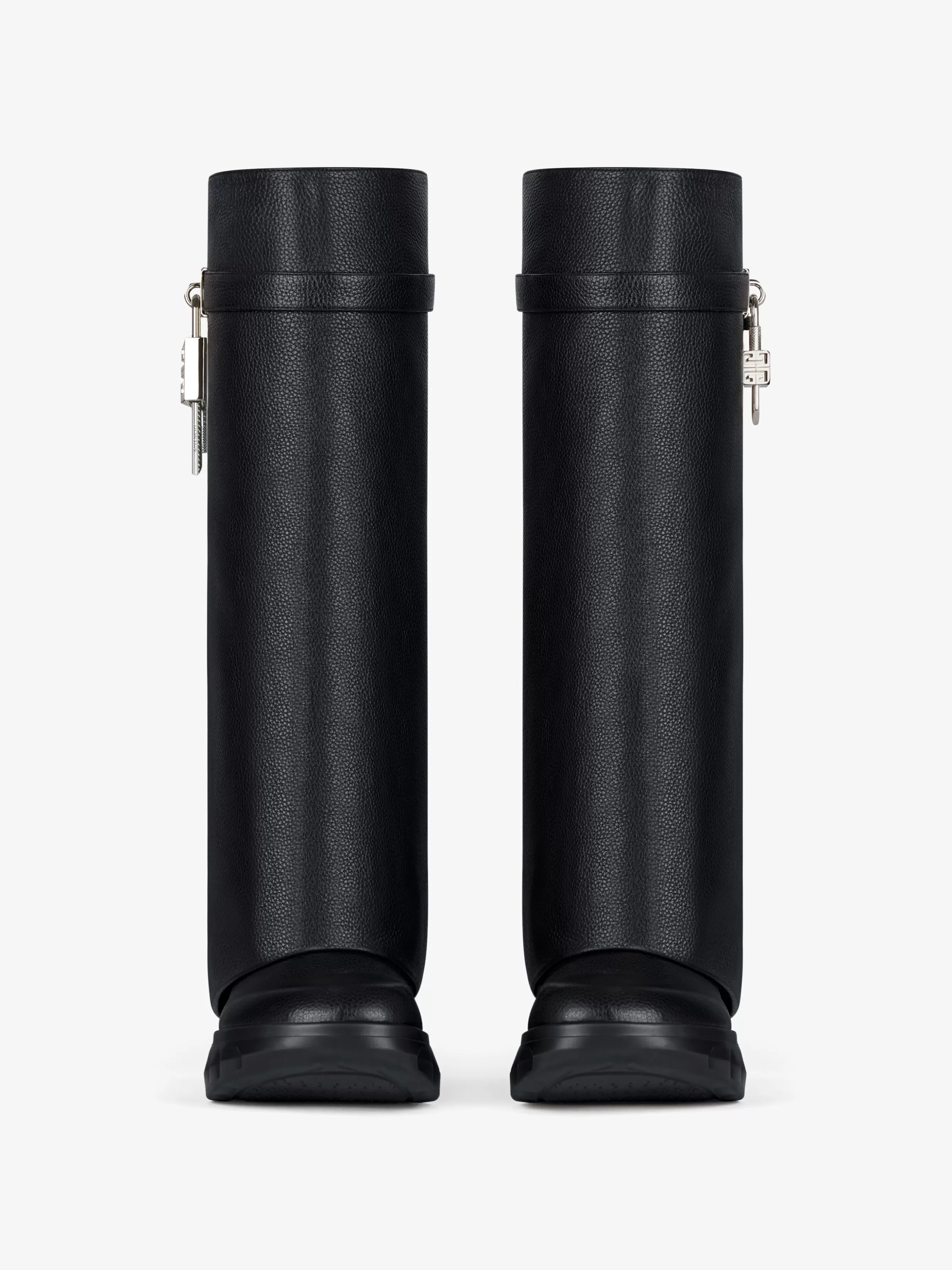 Women GIVENCHY Boots & Booties | Shark Lock-Shark Lock Biker boots in grained leather