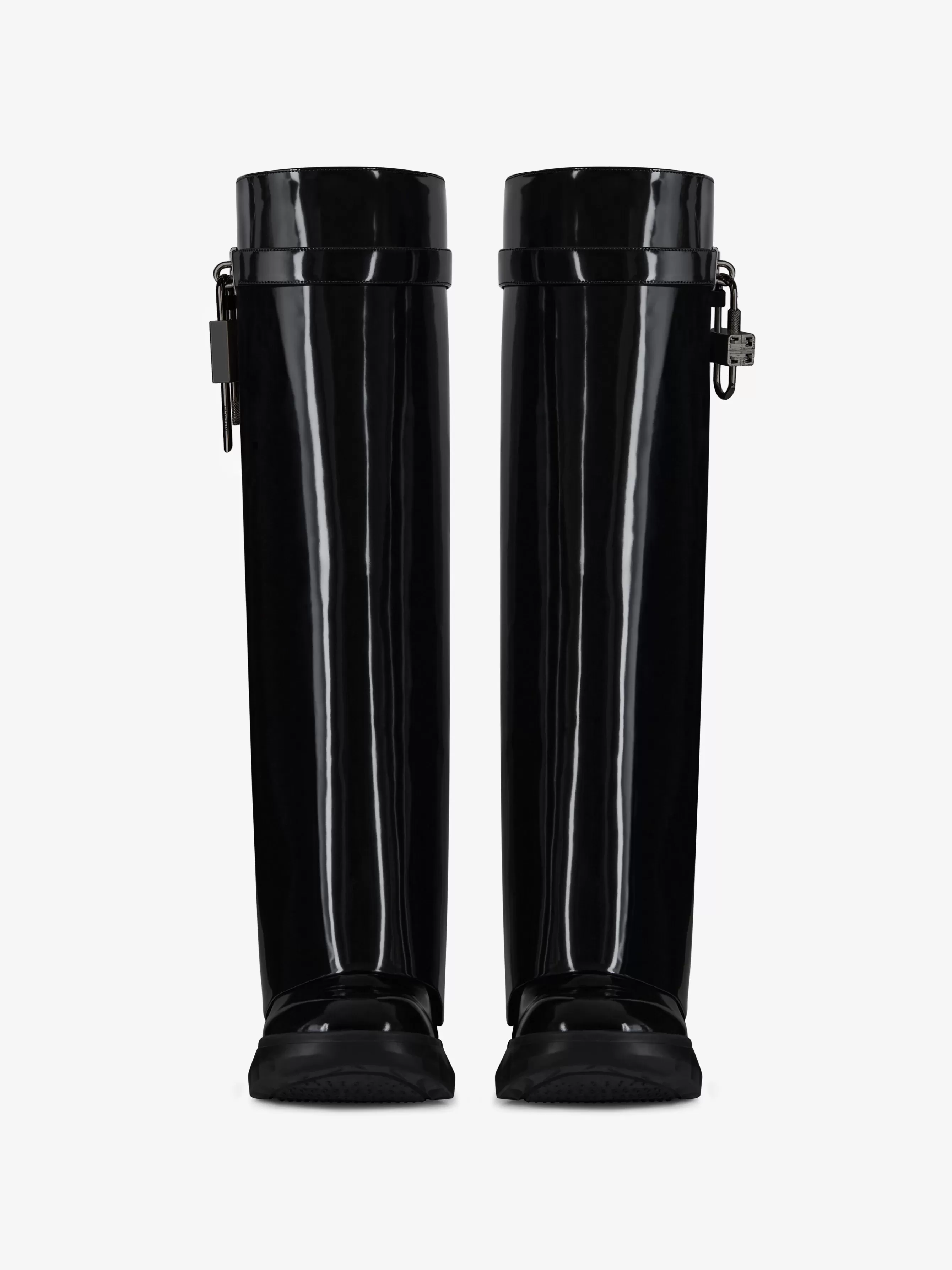 Women GIVENCHY Boots & Booties | Shark Lock-Shark Lock Biker boots in patent leather