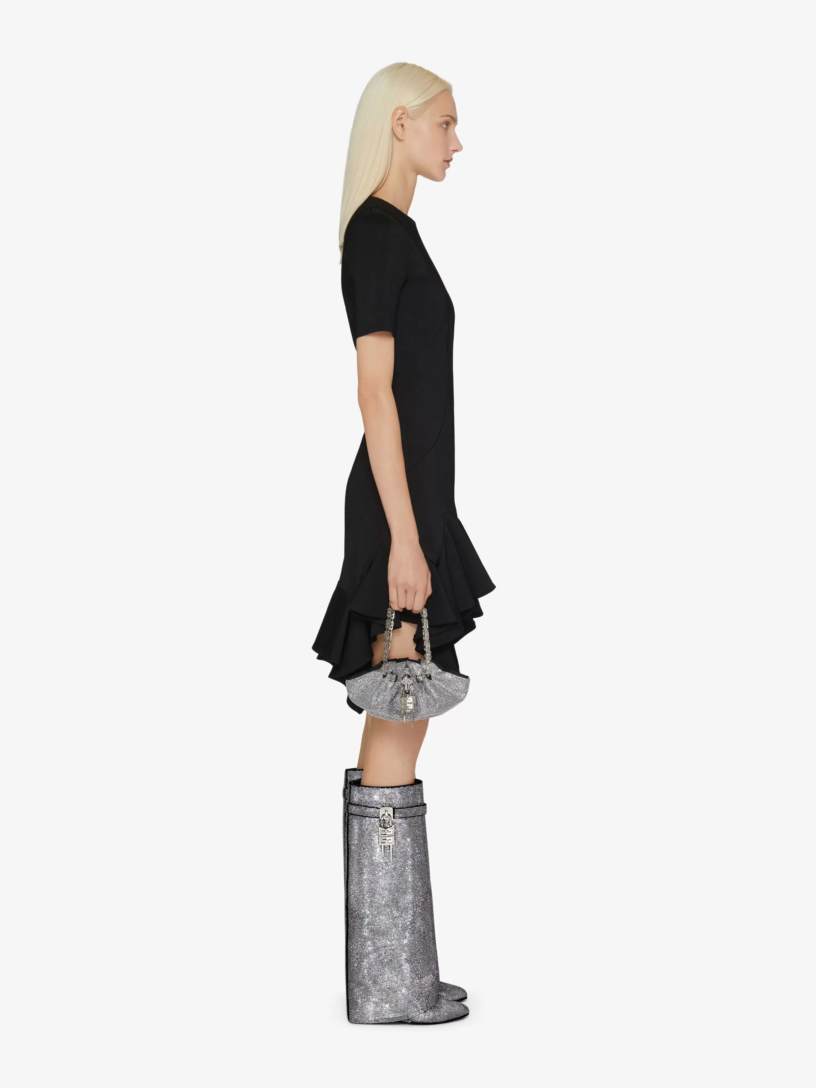 Women GIVENCHY Boots & Booties | Shark Lock-Shark Lock boots in suede with strass