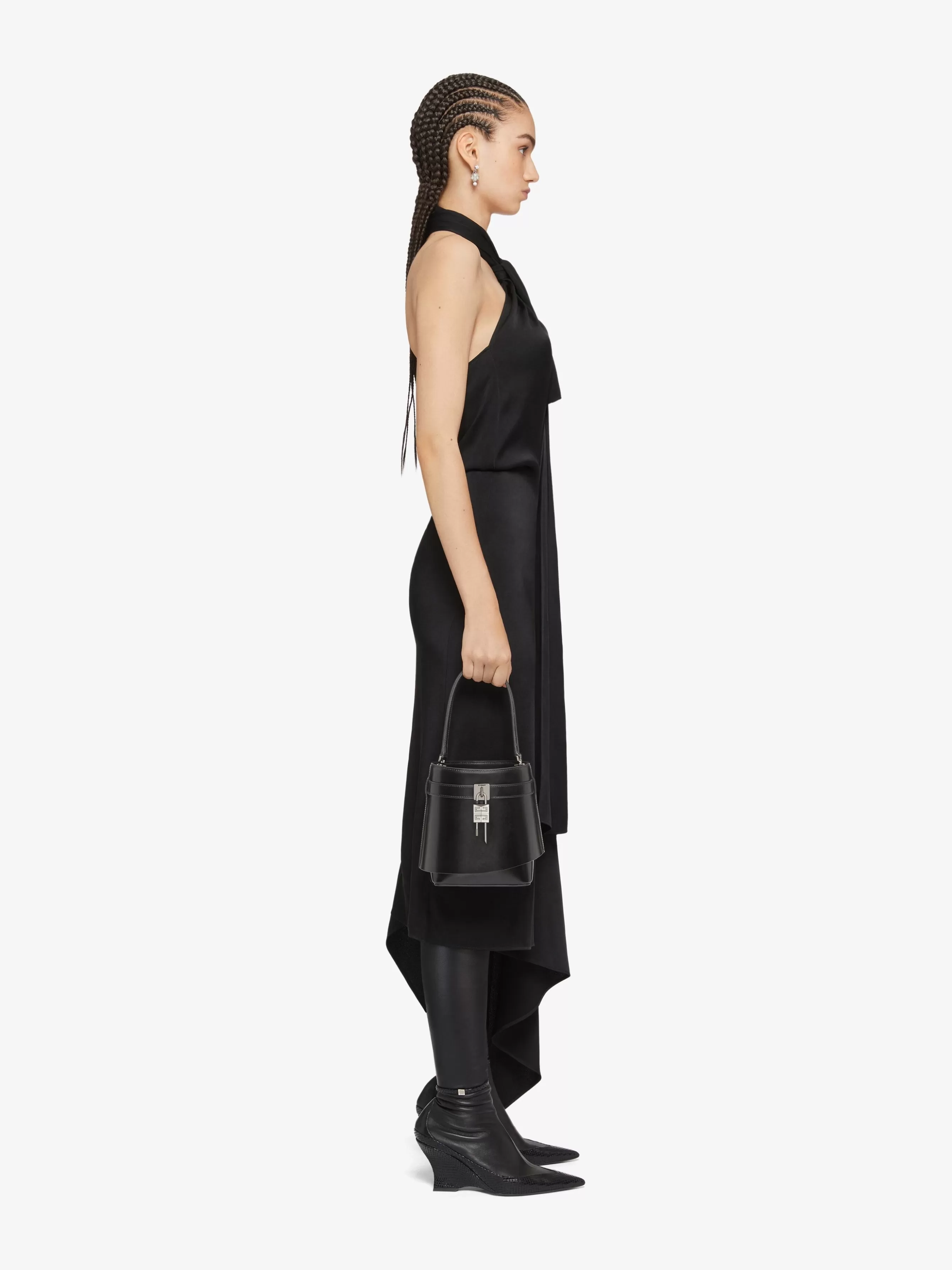 GIVENCHY Cross-body Bags-Shark Lock bucket bag in Box leather