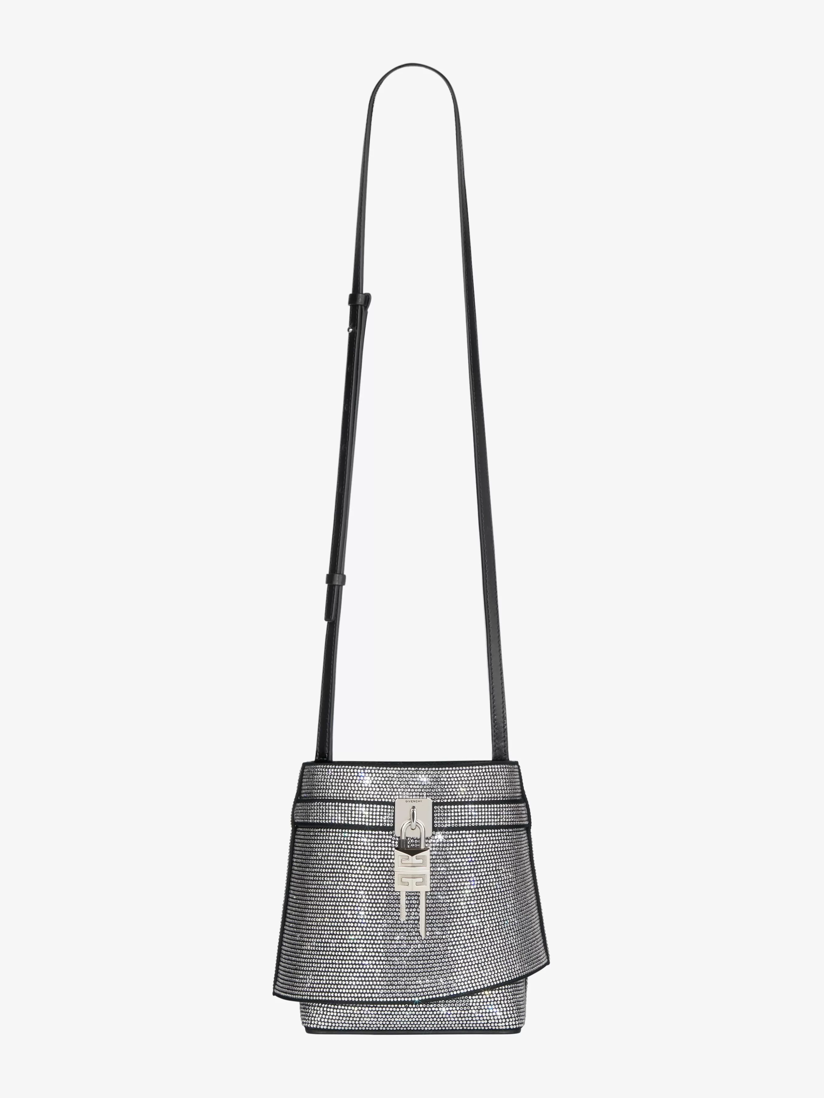 Women GIVENCHY Mini & Micro bags | Shoulder Bags-Shark Lock bucket bag in leather with strass