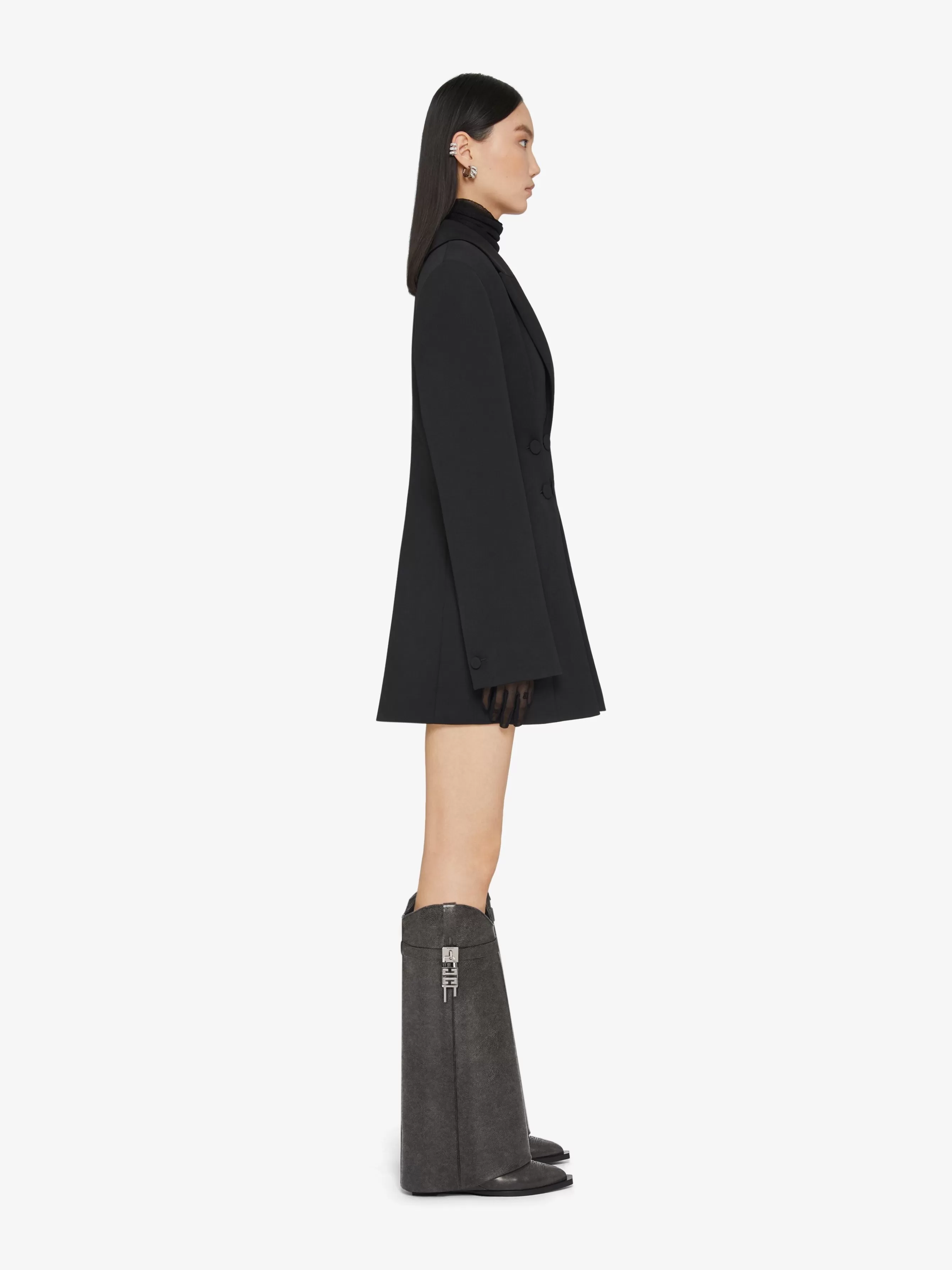 Women GIVENCHY City | Marshmallow-Shark Lock Cowboy boots in aged leather