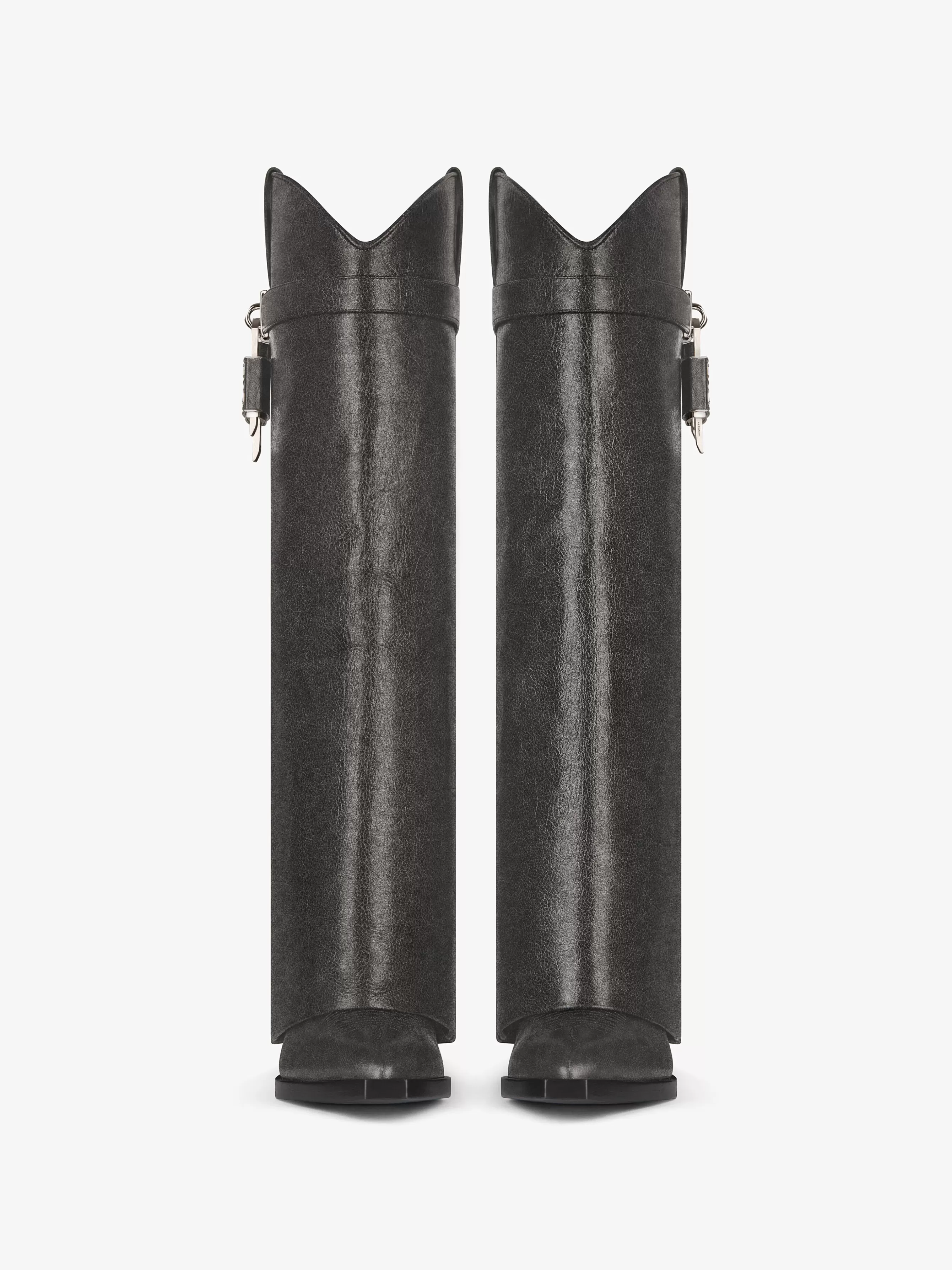 Women GIVENCHY City | Marshmallow-Shark Lock Cowboy boots in aged leather