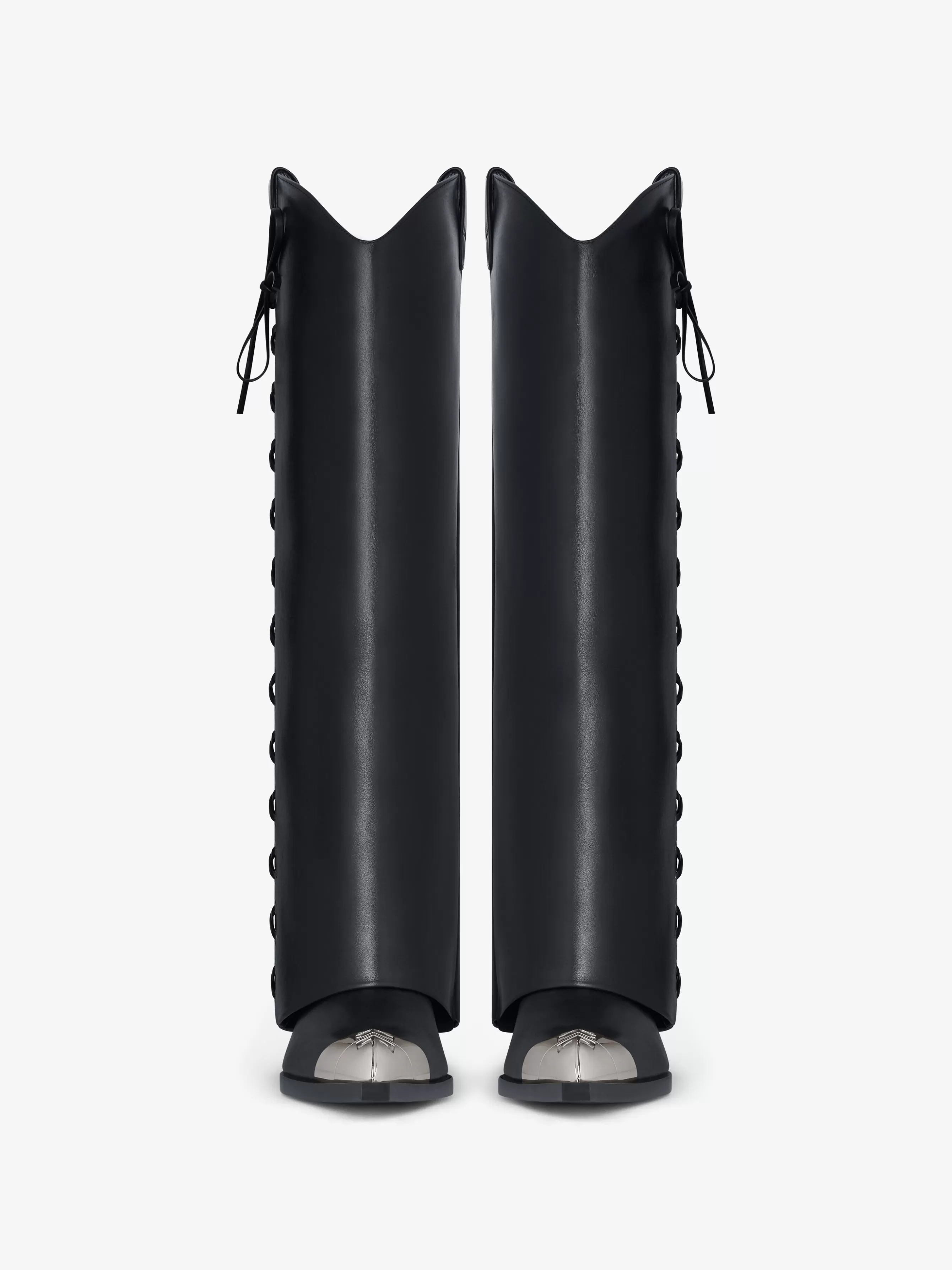 Women GIVENCHY City | Marshmallow-Shark Lock Cowboy boots in corset style leather