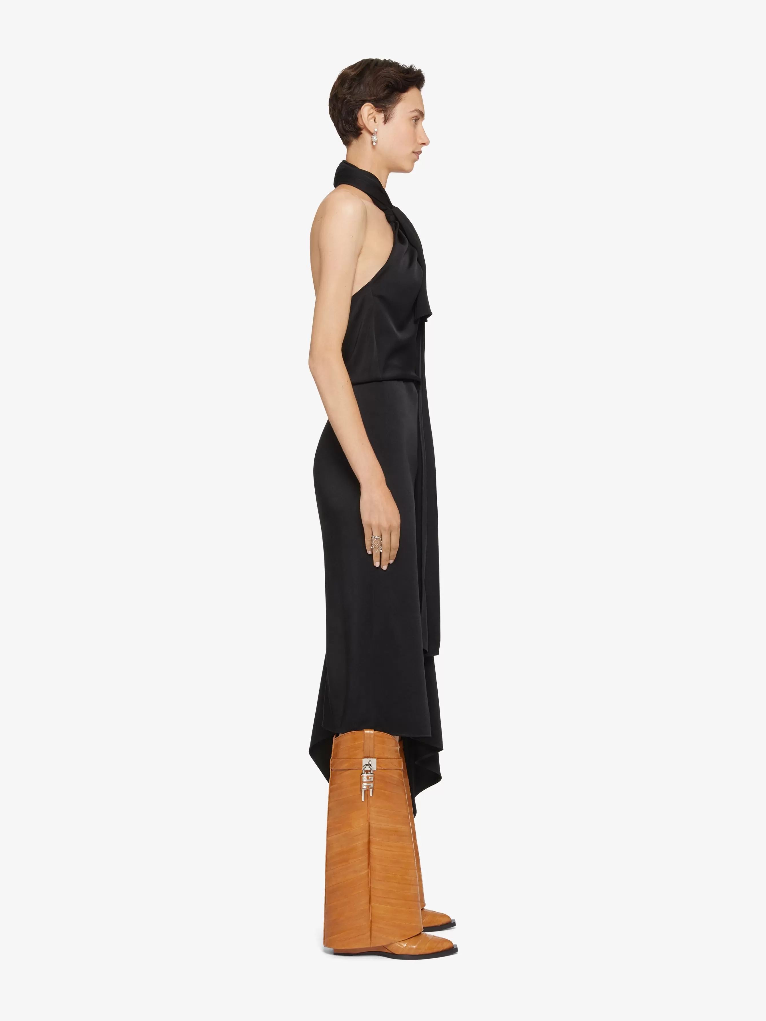 Women GIVENCHY City | Marshmallow-Shark Lock Cowboy boots in eel