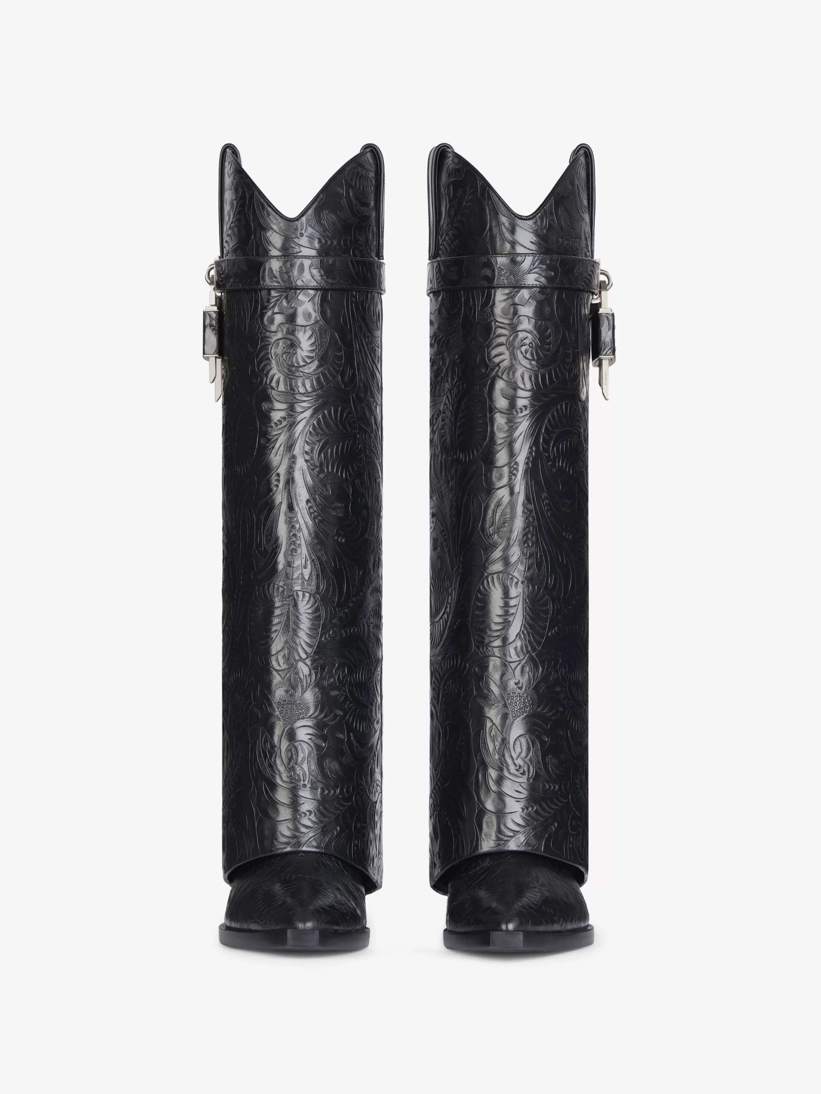 Women GIVENCHY Boots & Booties | Shark Lock-Shark Lock Cowboy boots in leather with western pattern