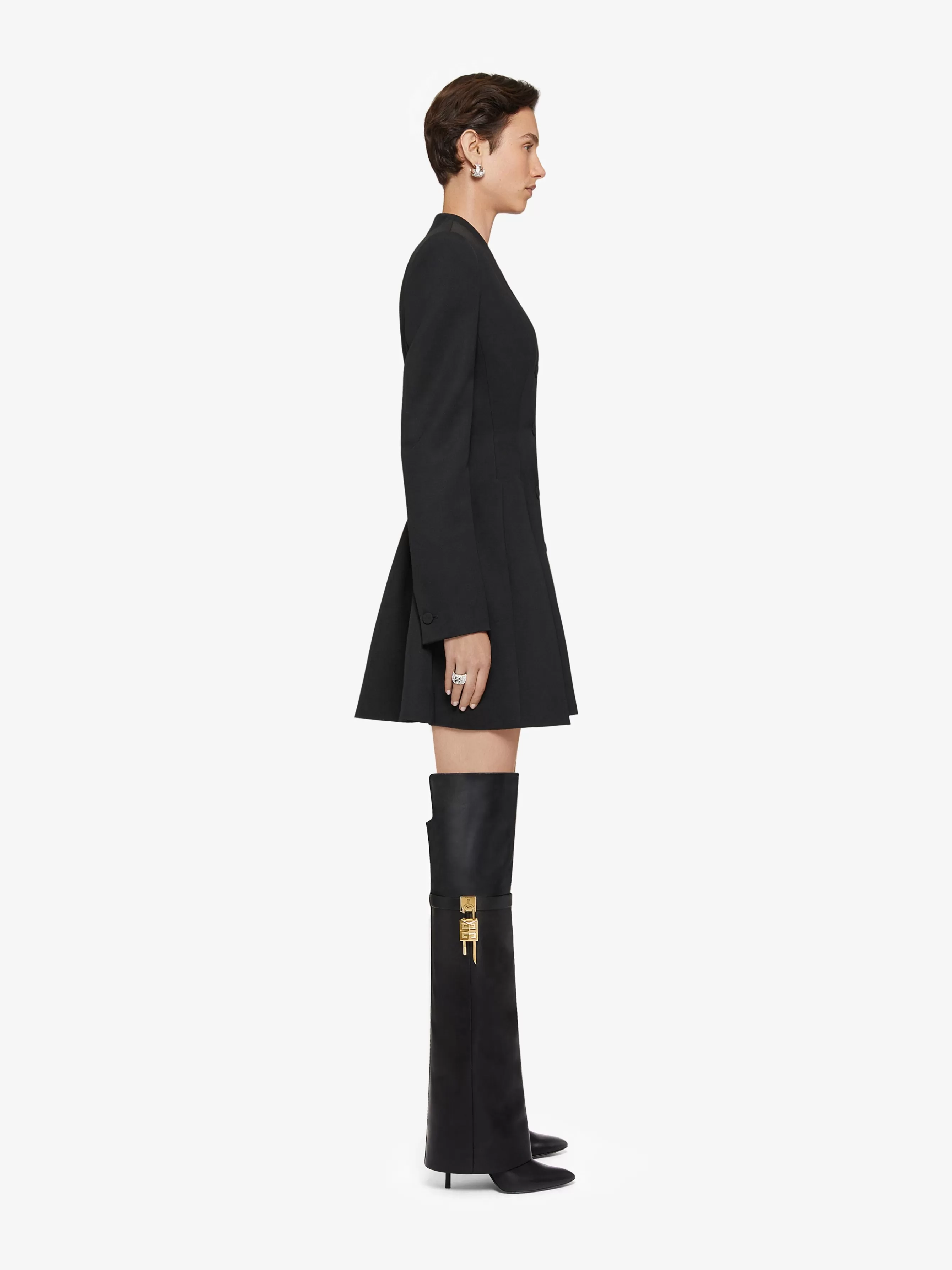 Women GIVENCHY City | Marshmallow-Shark Lock Stiletto over-the-knee boots in leather