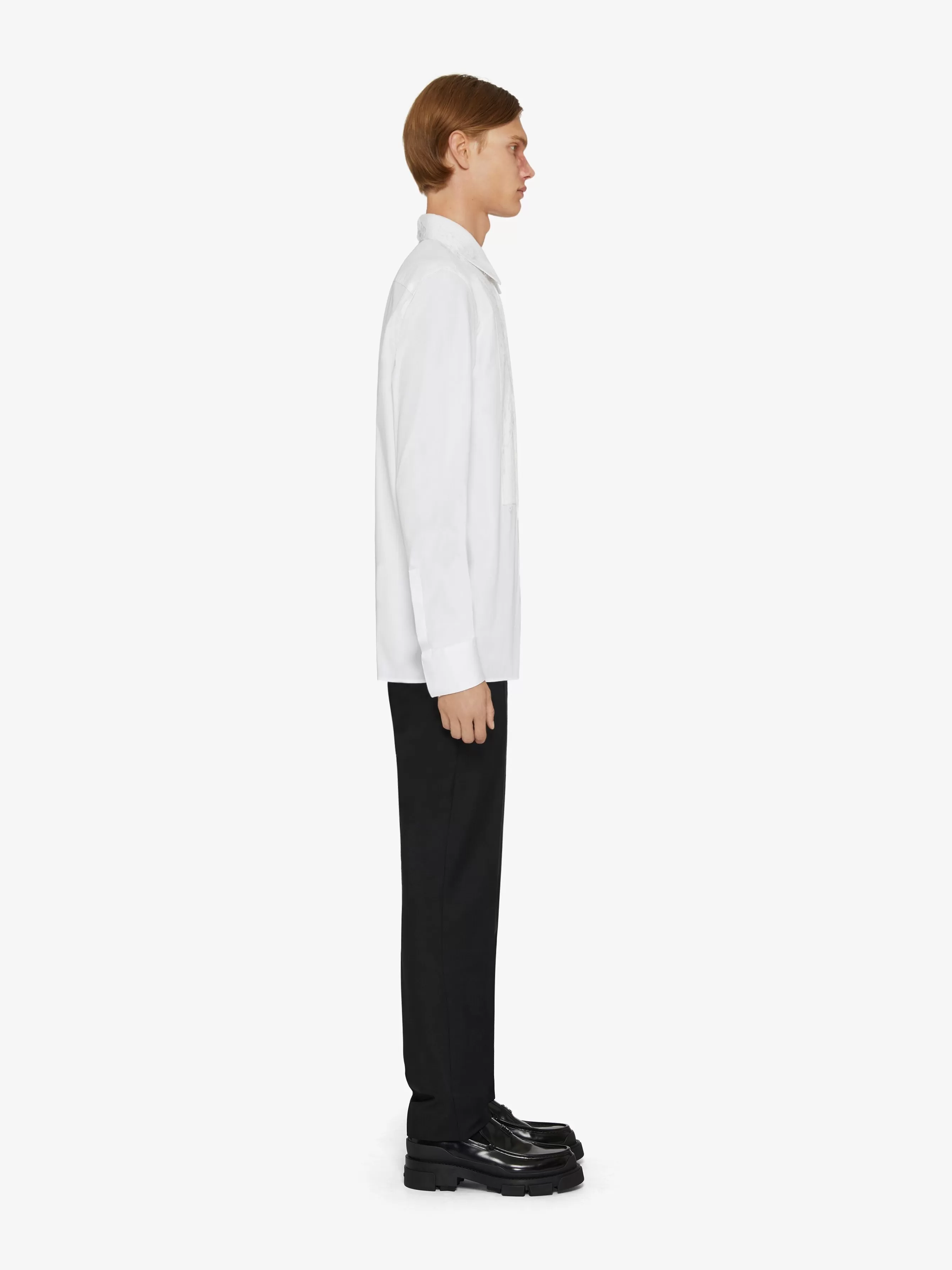 GIVENCHY Shirts-Shirt in cotton with textured bib front