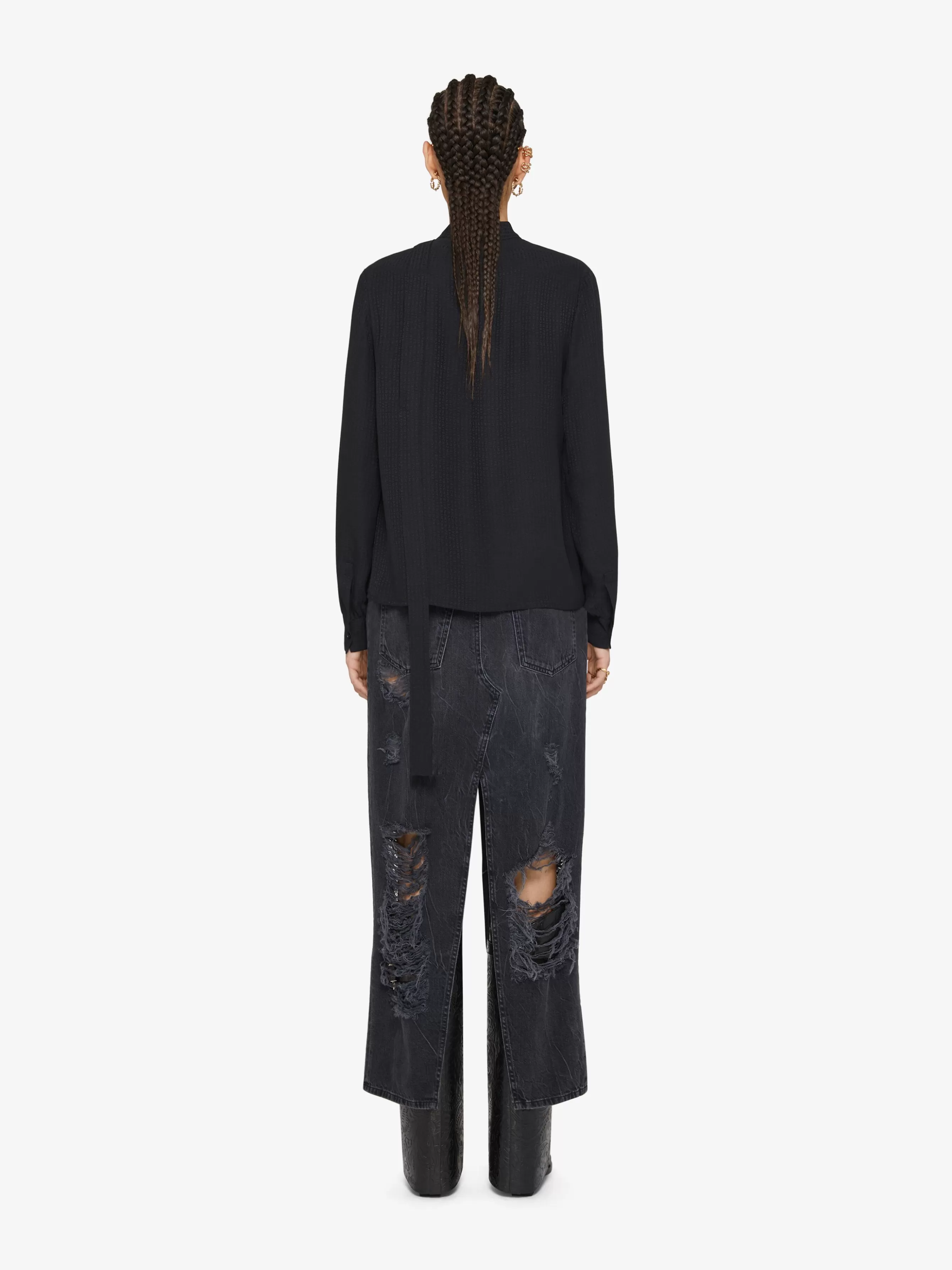 Sale GIVENCHY Pants & Skirts-Skirt in destroyed denim with slit