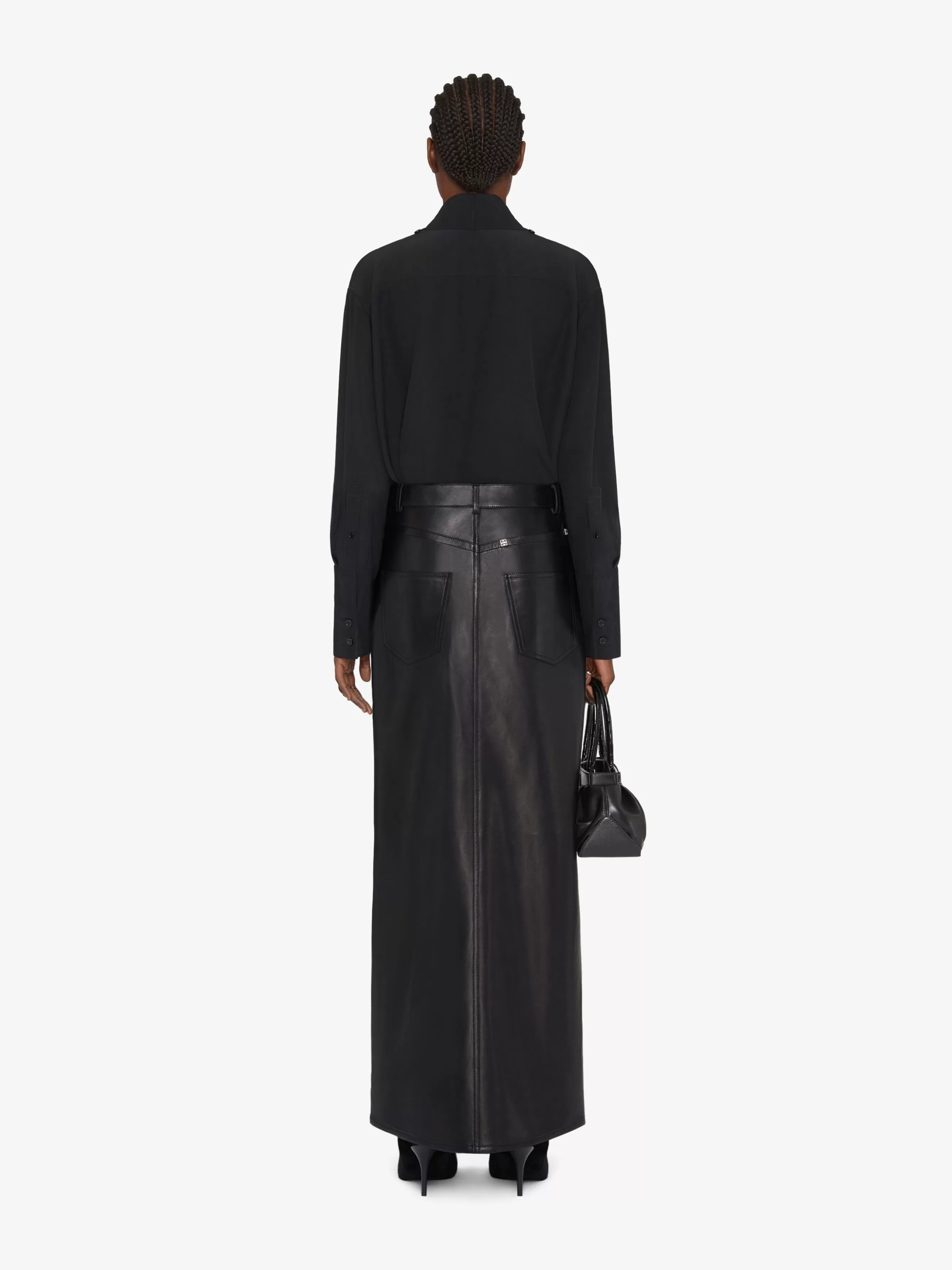 GIVENCHY Skirts-Skirt in leather with slit