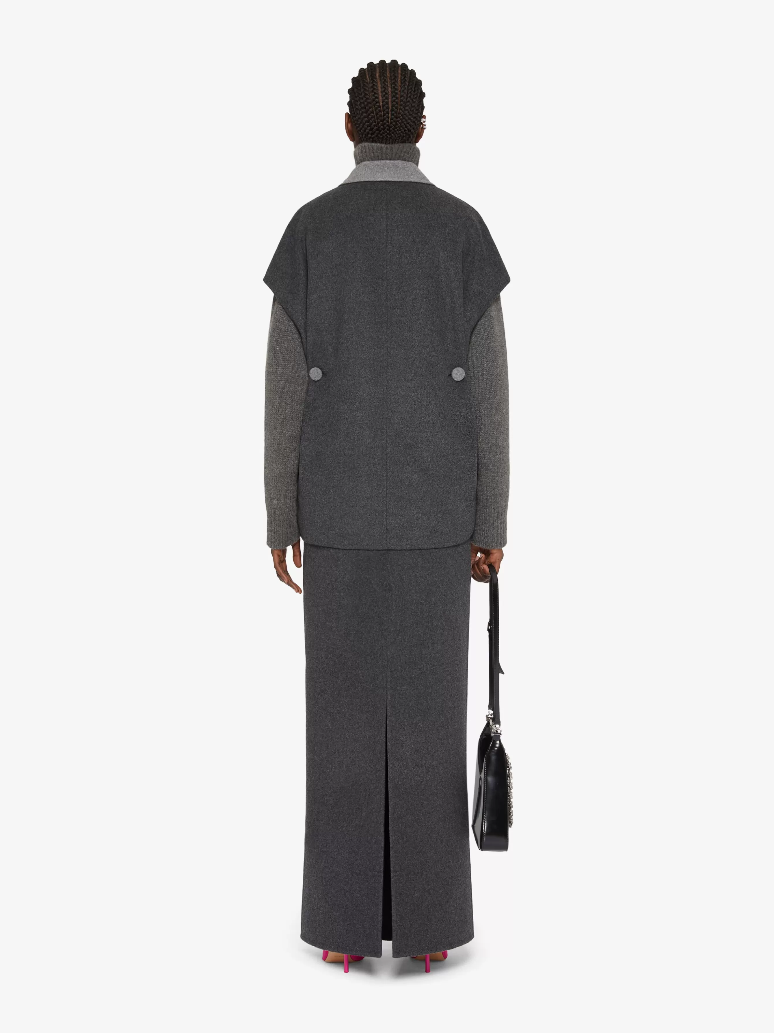 GIVENCHY Jackets & Coats-Sleeveless jacket in double face wool and cashmere