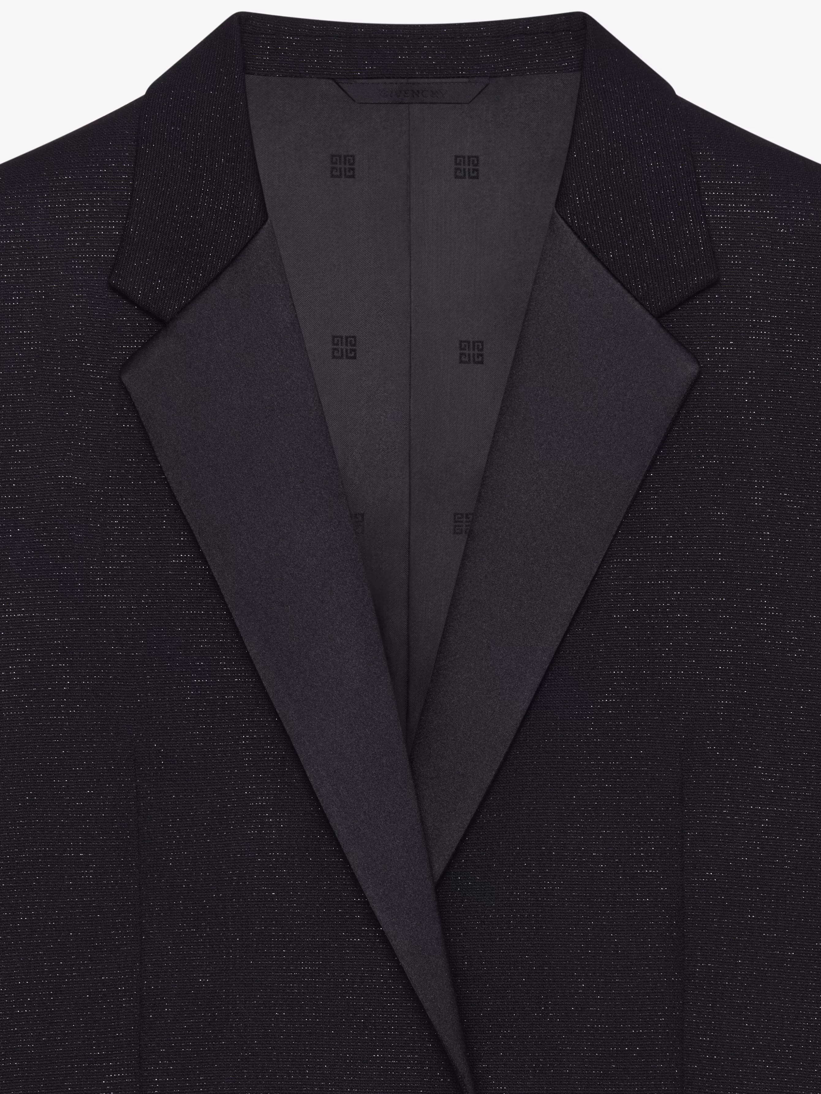 GIVENCHY Jackets & Coats-Slim fit jacket in wool and lurex with satin collar