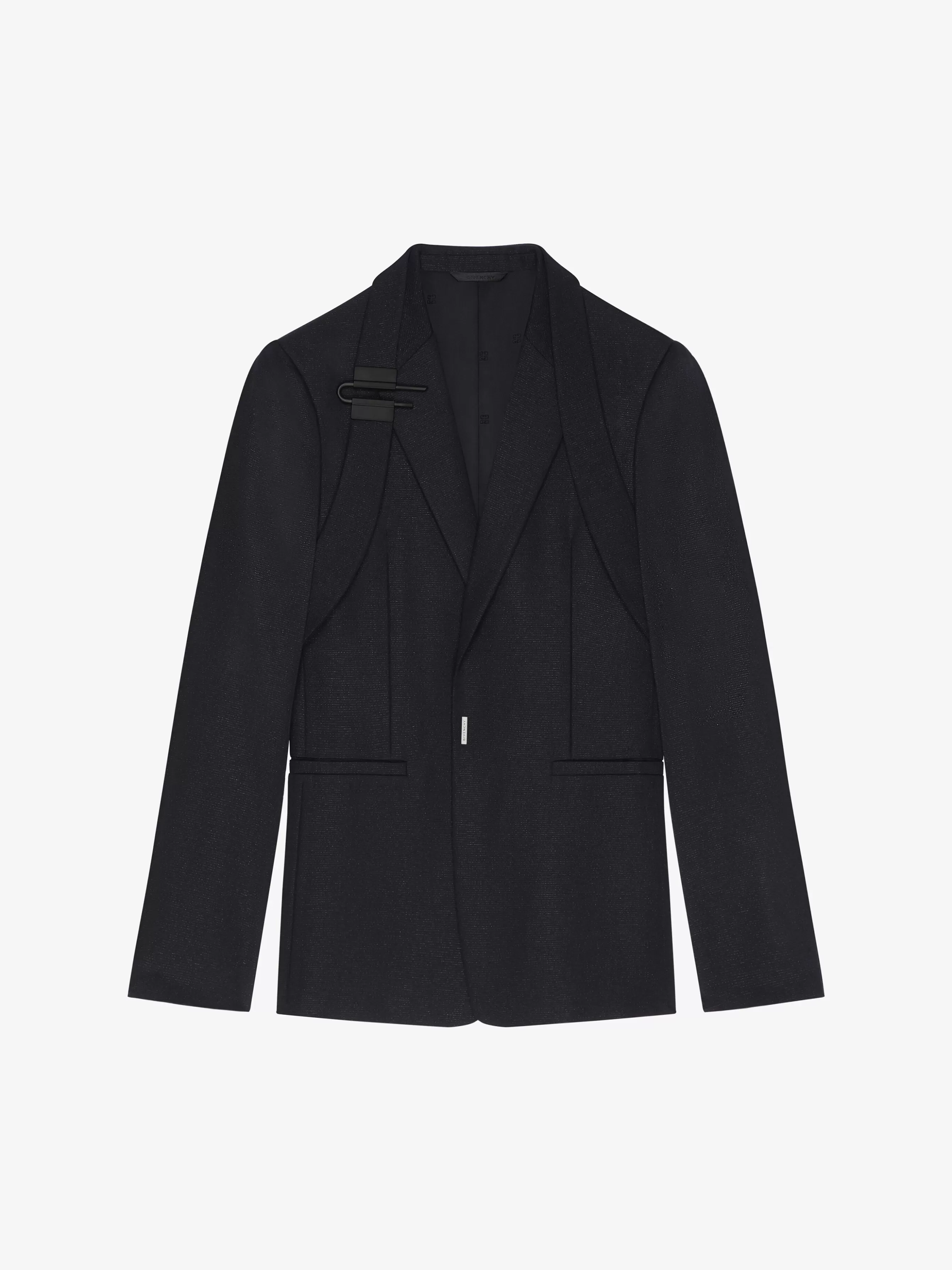 GIVENCHY Jackets & Coats-Slim fit jacket in wool and lurex with U-Lock harness